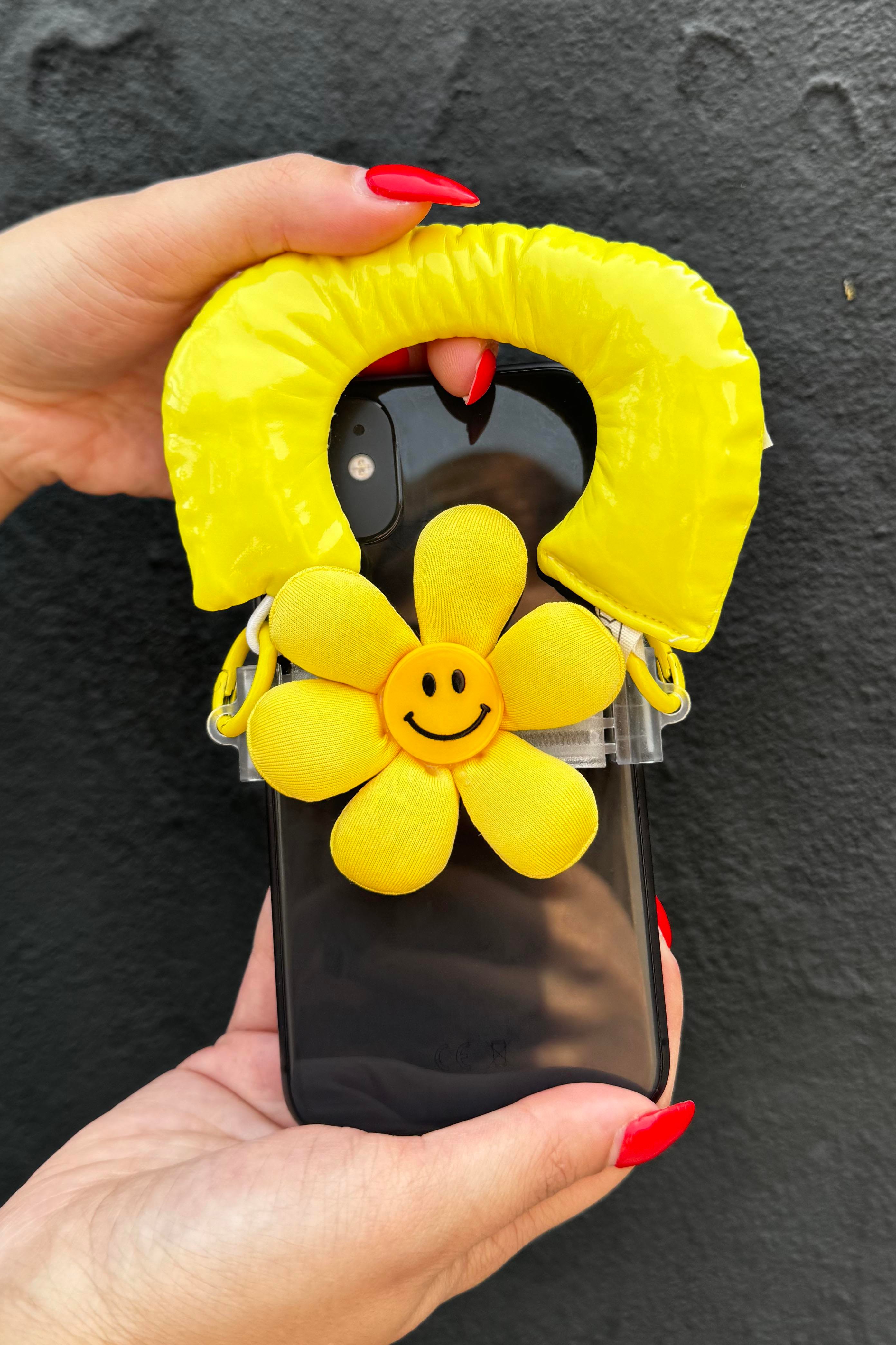 Sarı Renk Papatya Figürlü Telefon Aksesuarı