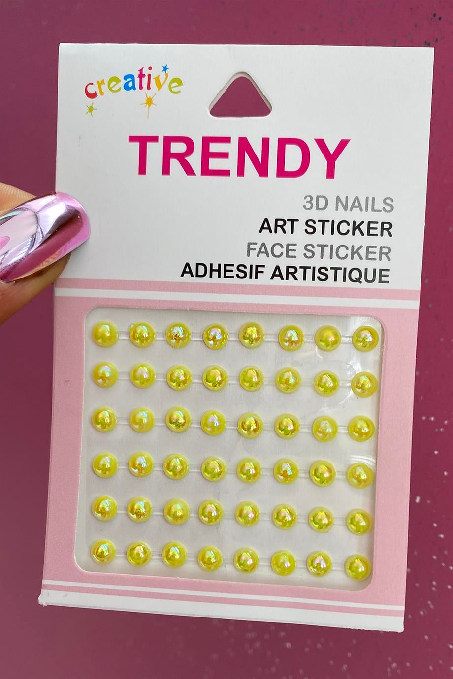 Sarı Renk Saç Vücut Ve Yüz Taşı Sticker