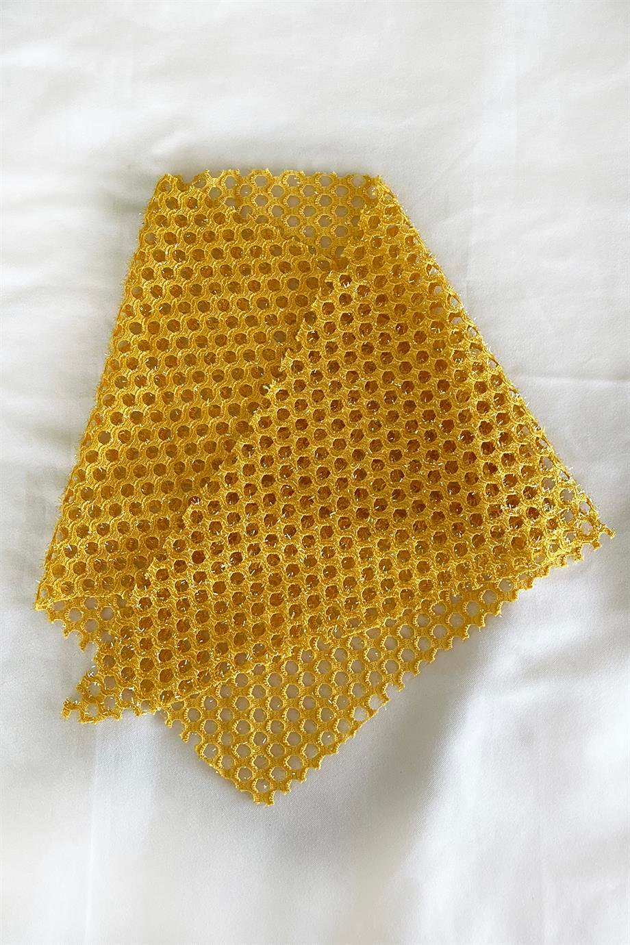 Sarı Renk Simli Fular