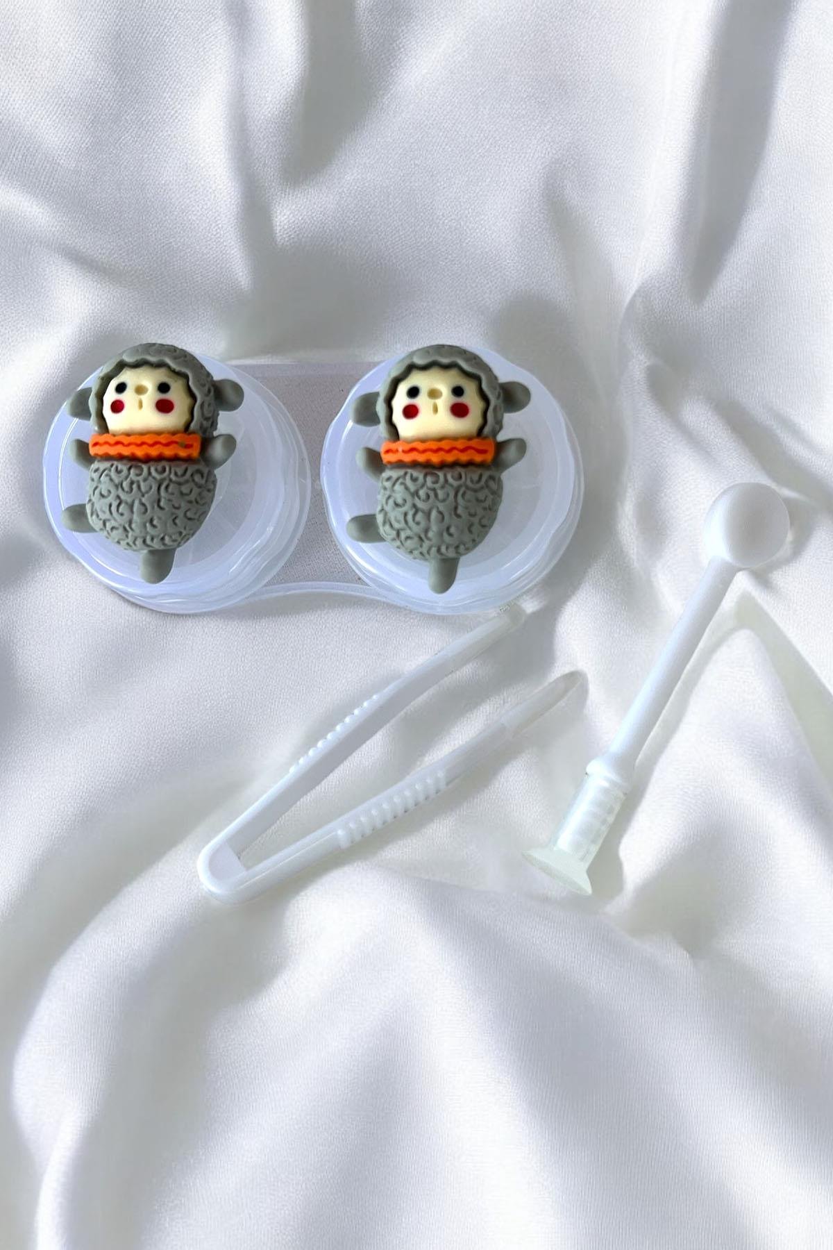 Şeffaf Renk Koyun Figürlü Lens Saklama Kutusu