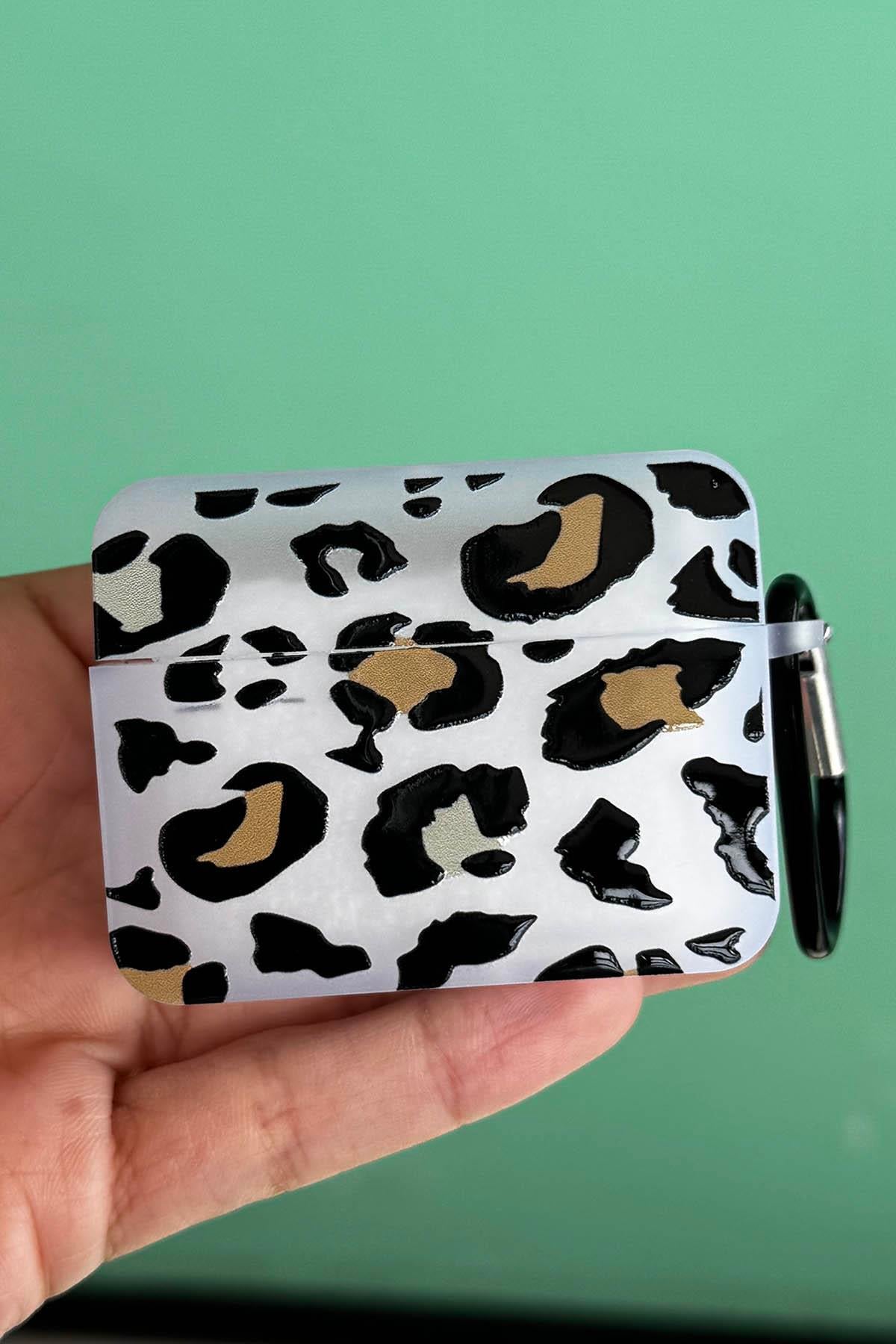 Şeffaf Renk Leopar Figürlü Airpods Pro Kılıf