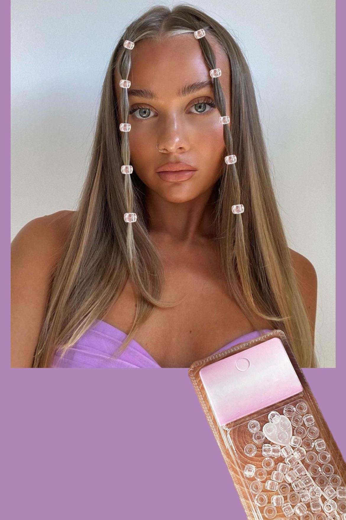 Şeffaf Renk Saç Boncuğu