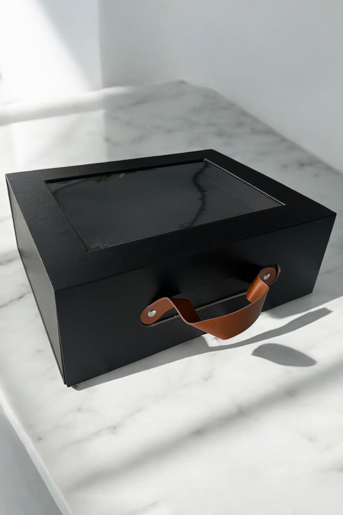 Siyah Renk Çanta Detaylı Çekmeceli Hediye Kutusu