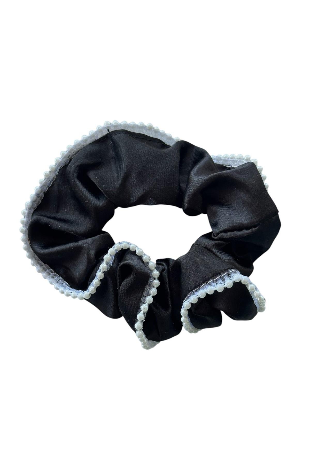 Siyah Renk İnci Detaylı Simit Toka