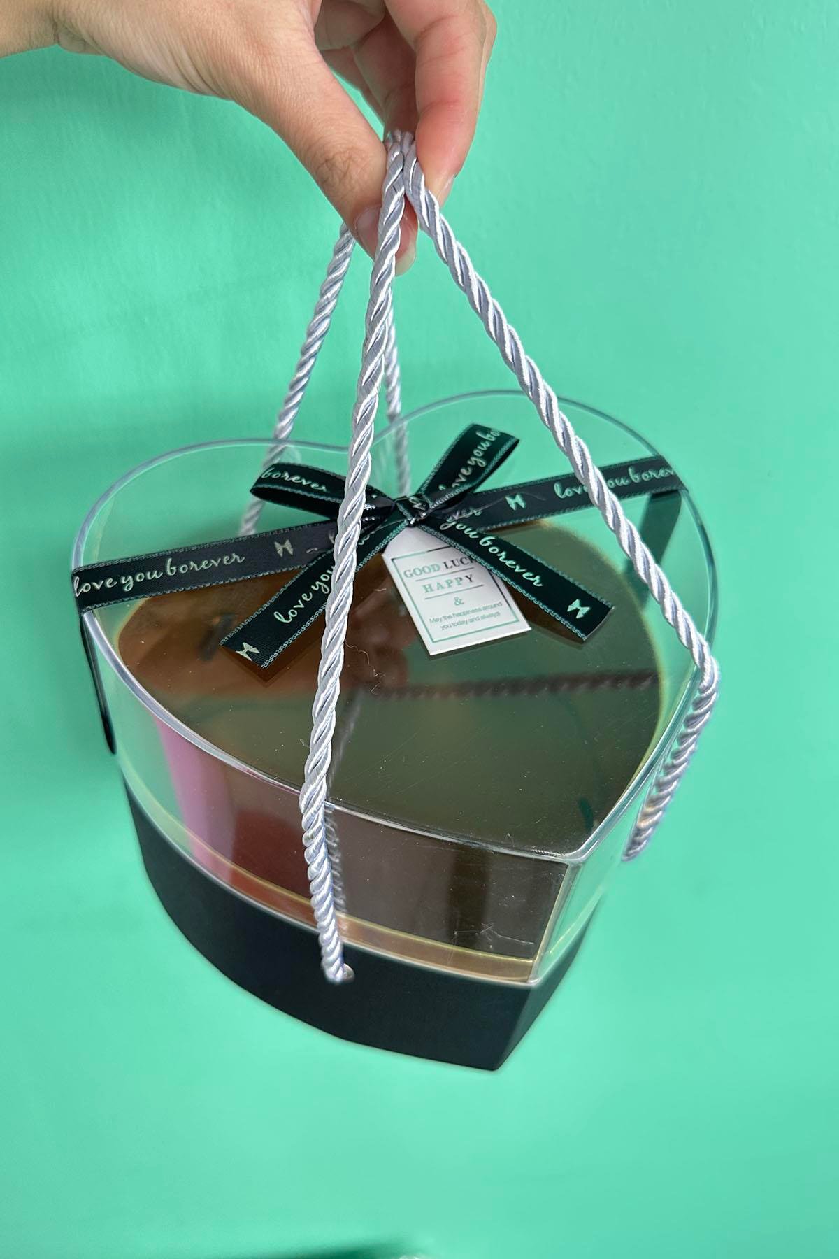 Siyah Renk Kalp Figürlü Hediye Kutusu