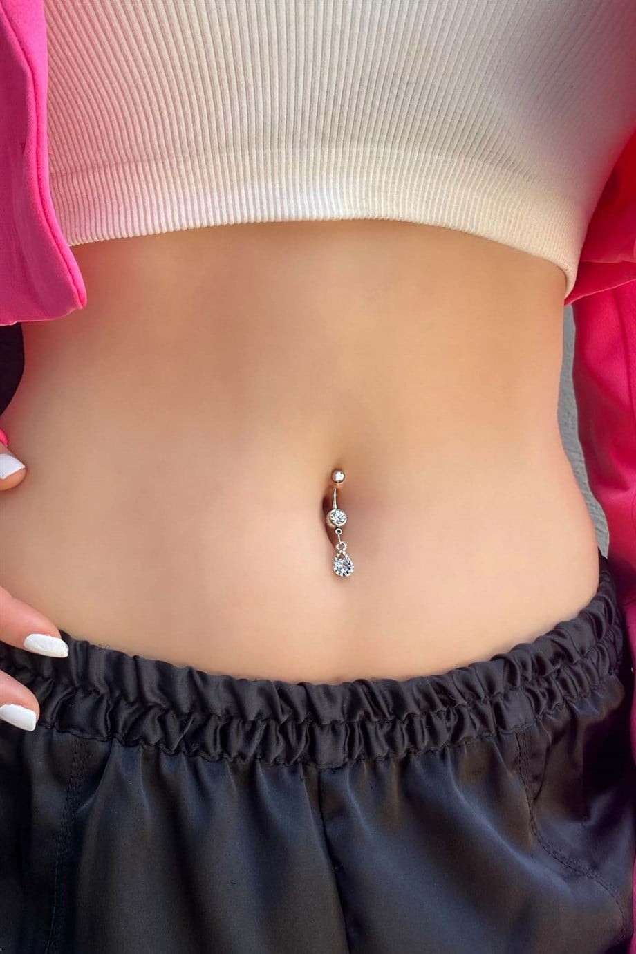 Su Damlası Figürlü Göbek Piercingi
