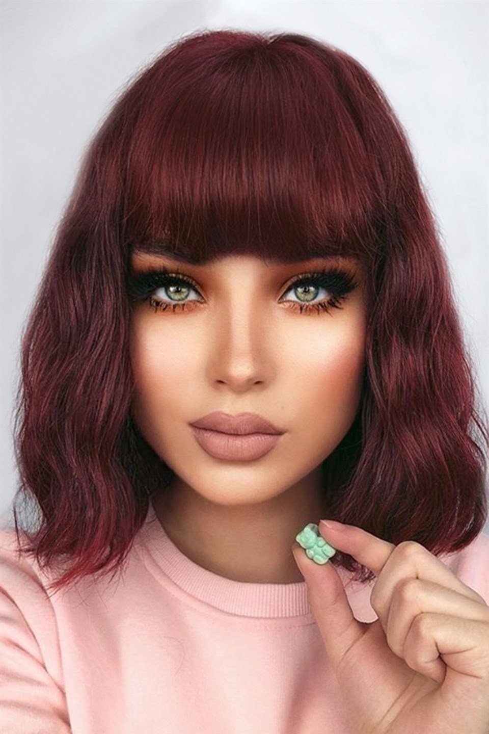 Takma Kahkül - Koyu Kızıl - 99# - Uzun Kenarlı