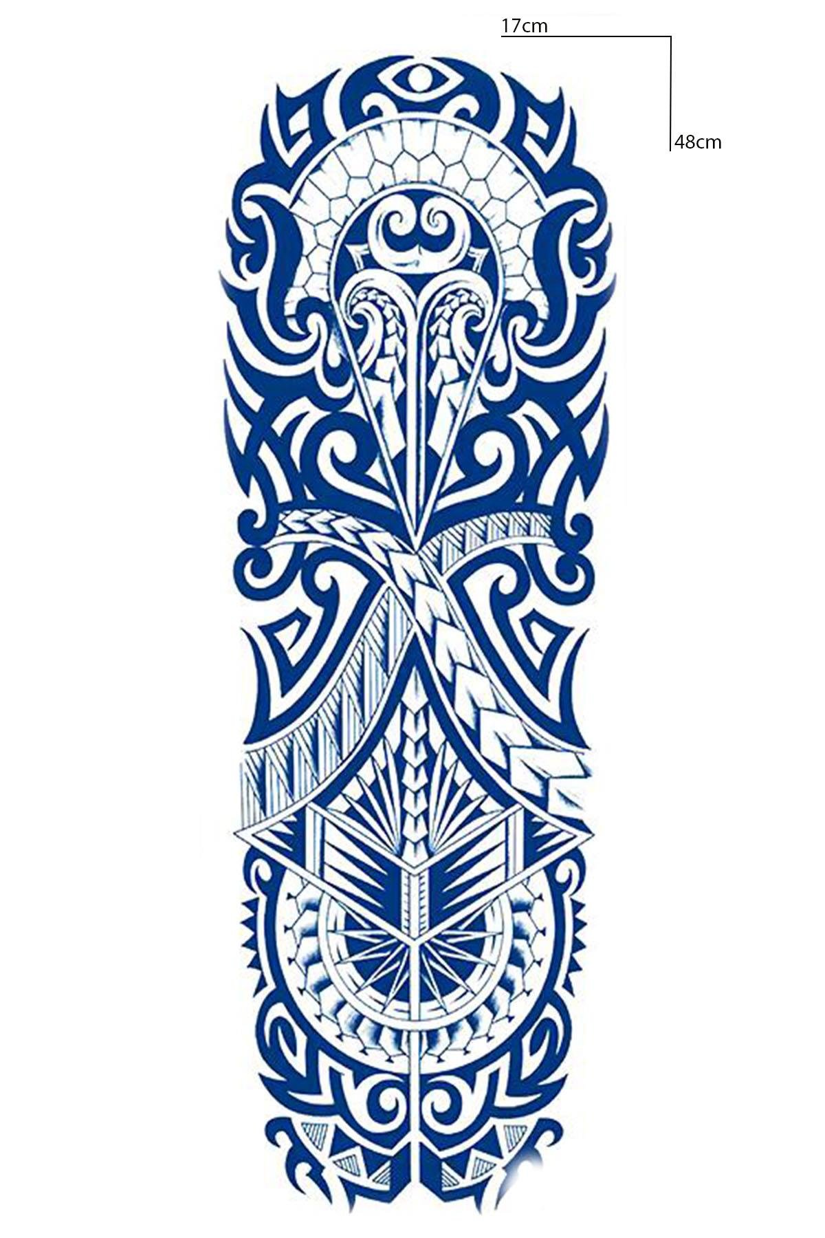 Tribal Figürlü 12 Saat Sonra Kararan Geçici Kol Dövme Tattoo