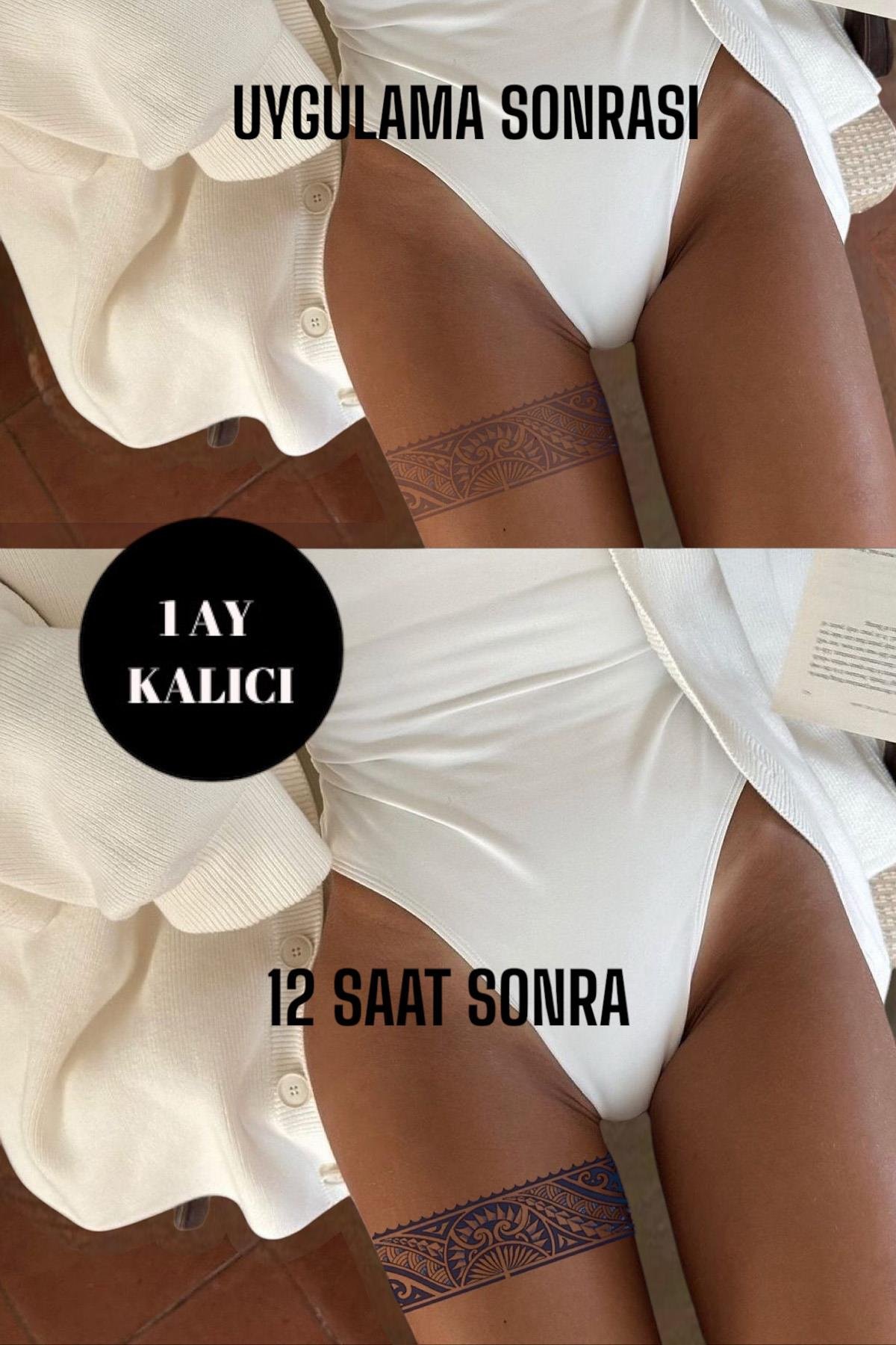 Tribal Figürlü 12 Saat Sonra Kararan Geçici Dövme Tattoo