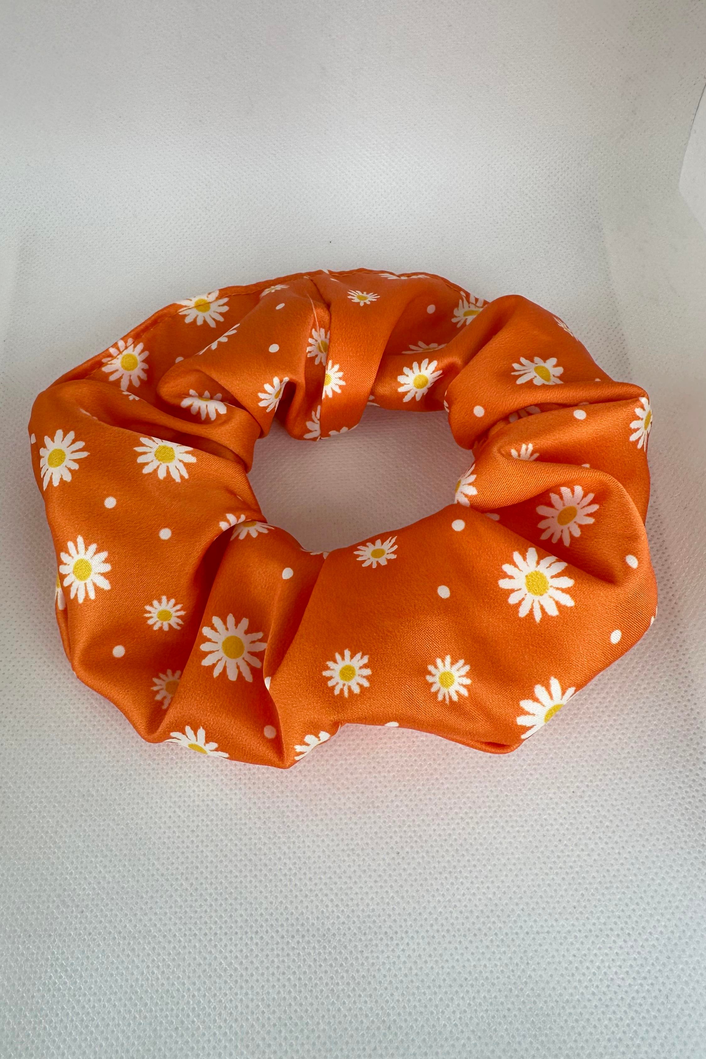 Turuncu Renk Papatya Desenli Simit Toka
