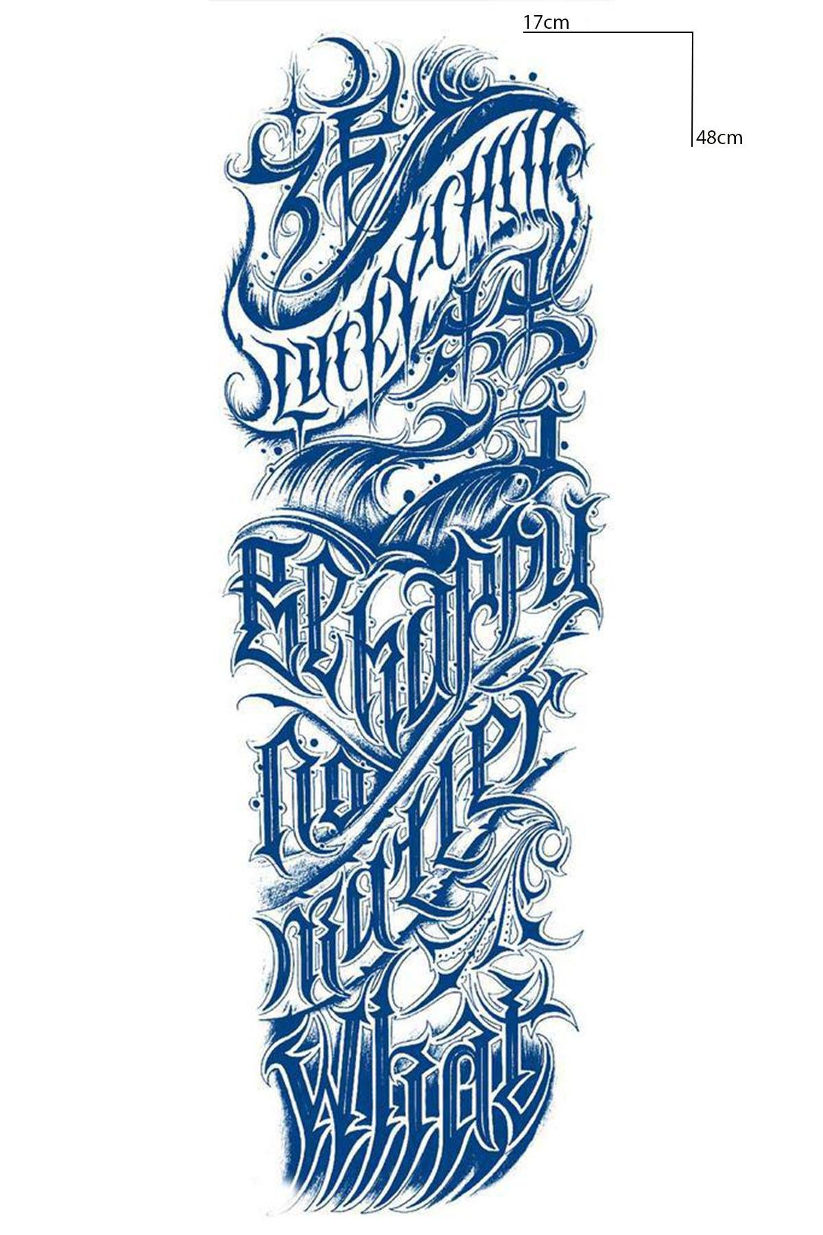 Yazı Detaylı Figürlü 12 Saat Sonra Kararan Geçici Kol Dövme Tattoo
