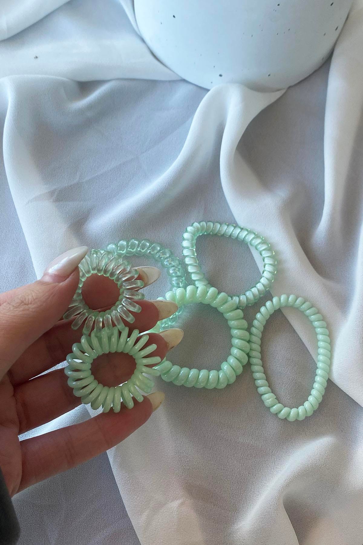 Yeşil Renk Helezon Toka Set