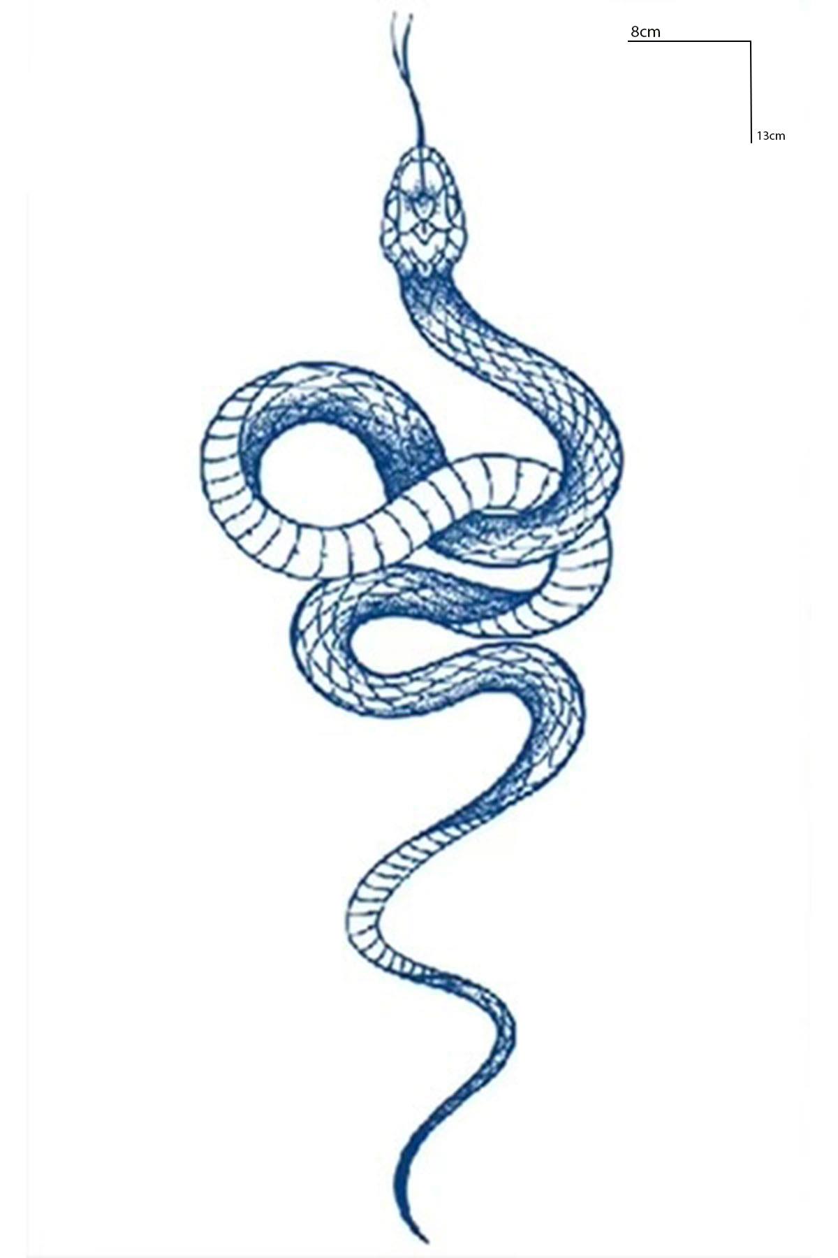 Yılan Figürlü 12 Saat Sonra Kararan Geçici Dövme Tattoo