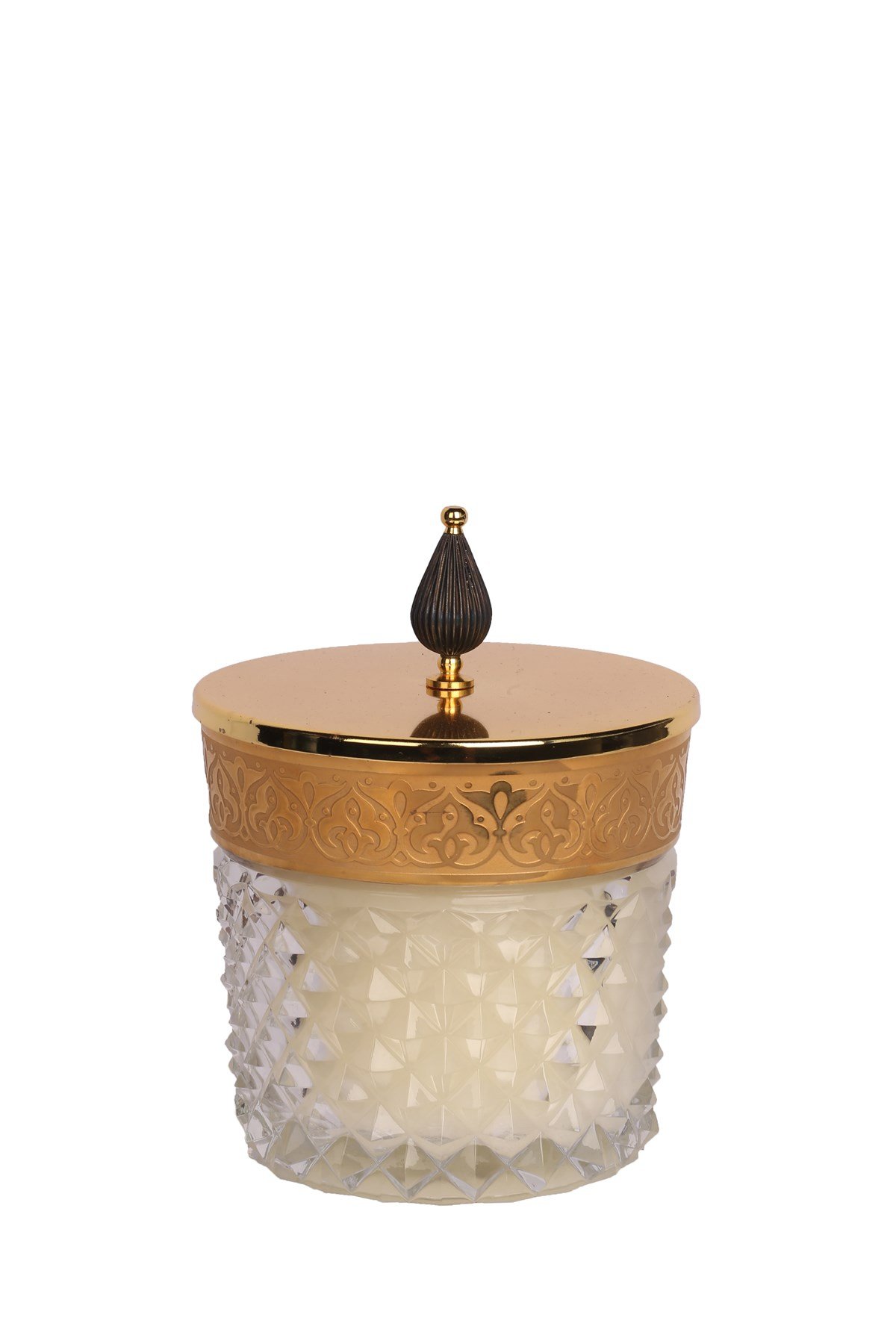 AROMATİC AMBER KOKUSU - ALTIN RENGİ KESME CAM