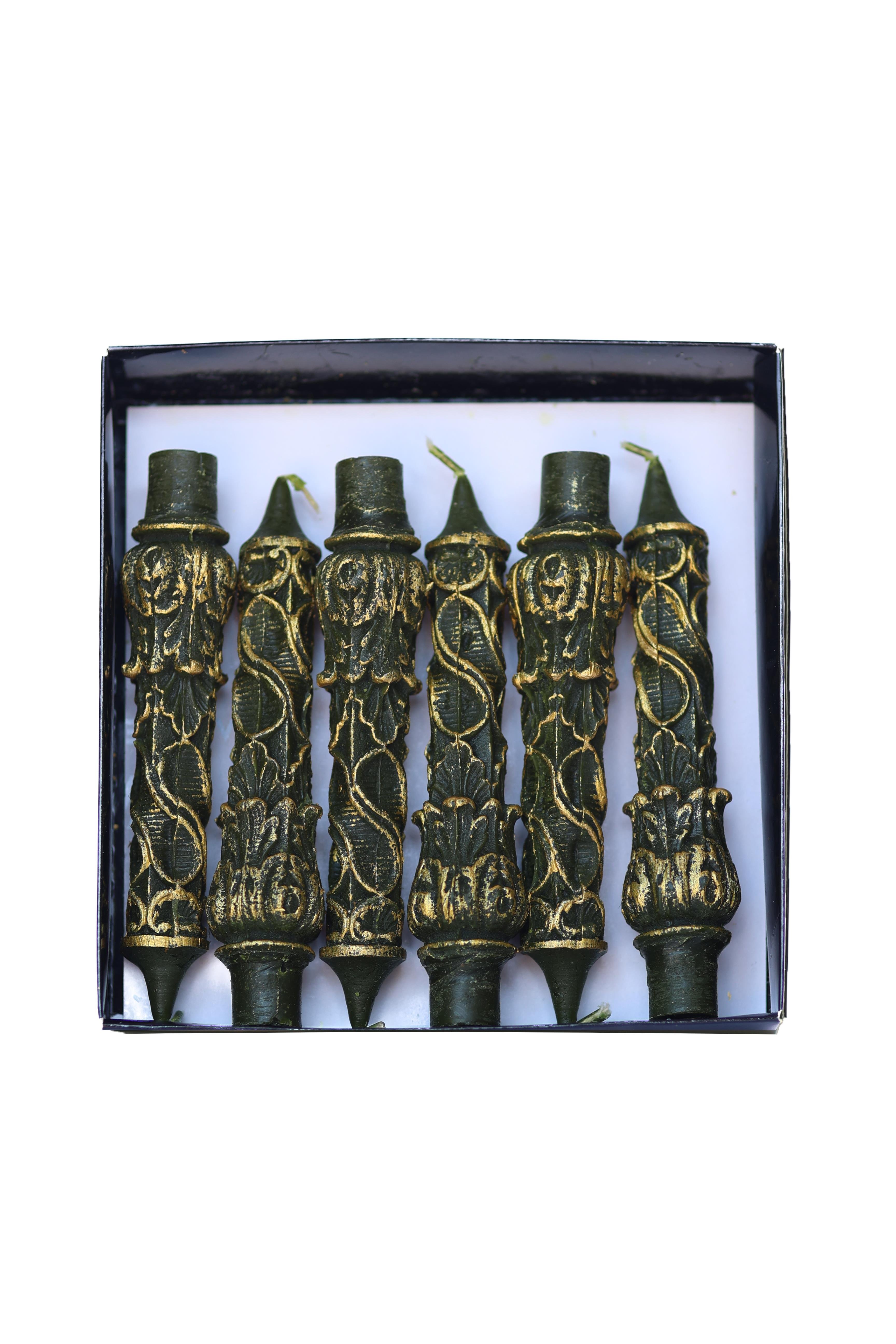 OSMANLI ŞAMDAN MUMU GÖLGELİ GOLD YEŞİL - PAKET