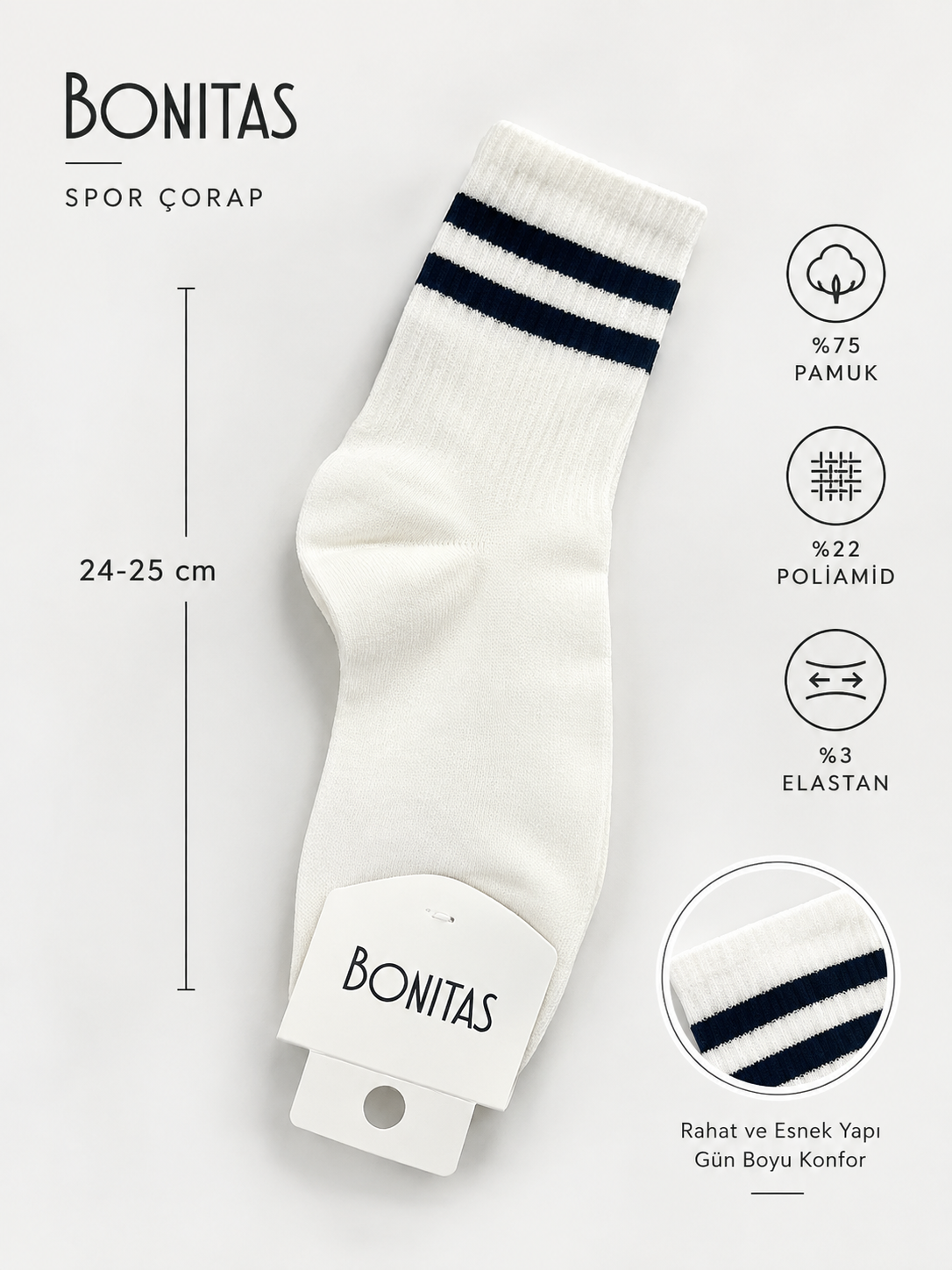 Bonitas 3'lü Çorap Seti