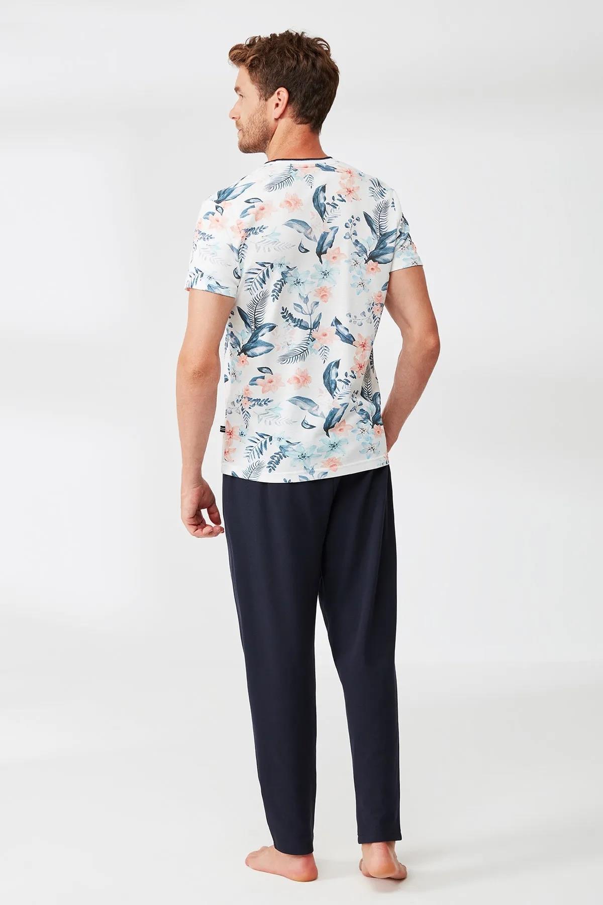 Nautica Pijama Takım Beyaz Desenli M317PJTK