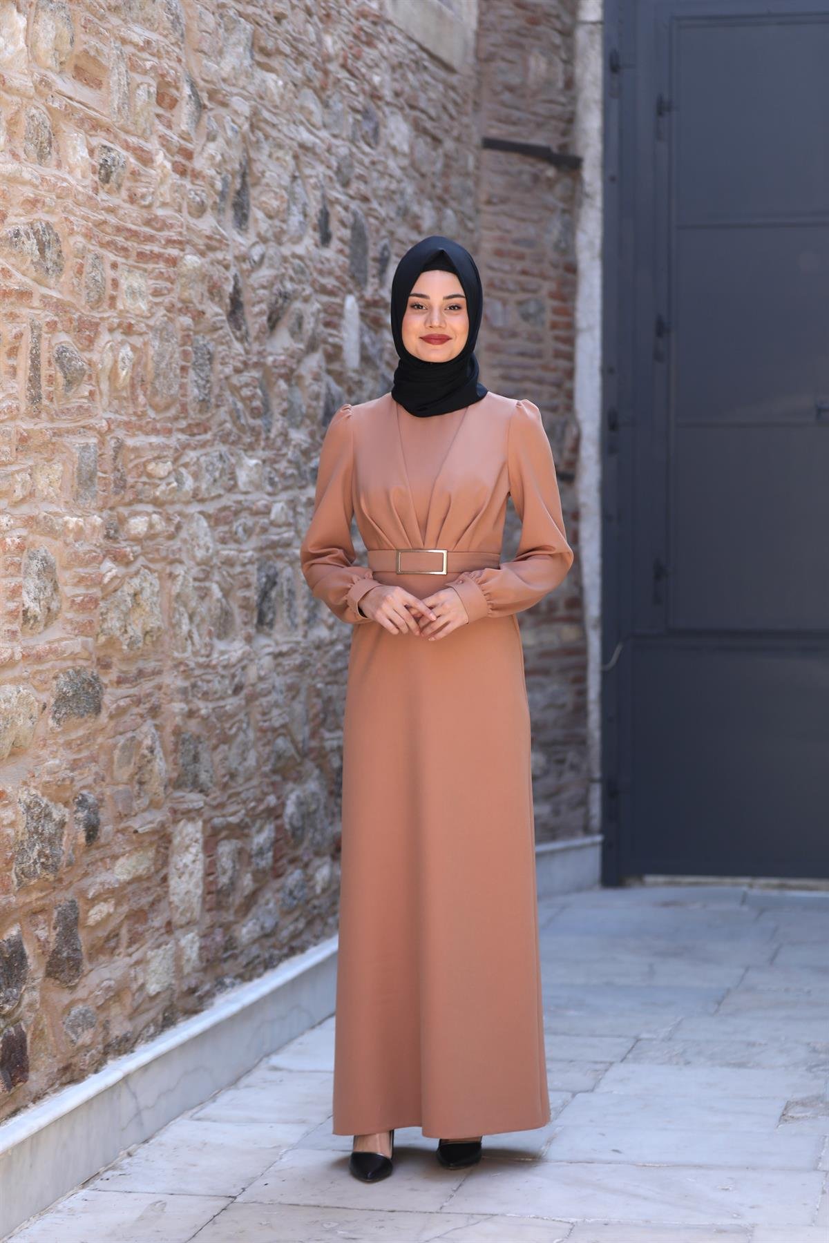 İrem Tesettür Elbise Camel