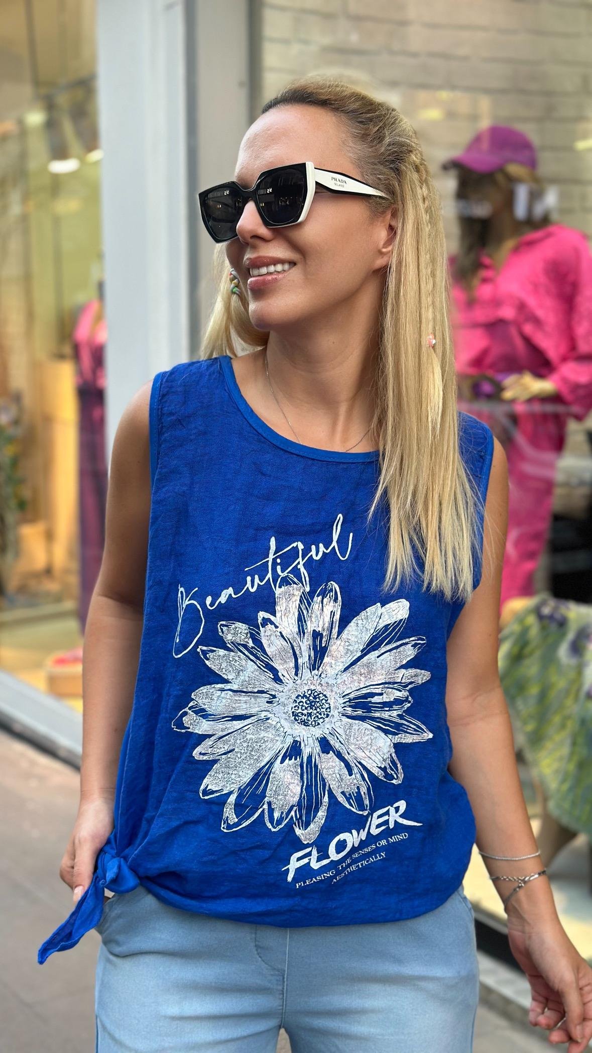  İthal Bluz Çiçek Bağlamali