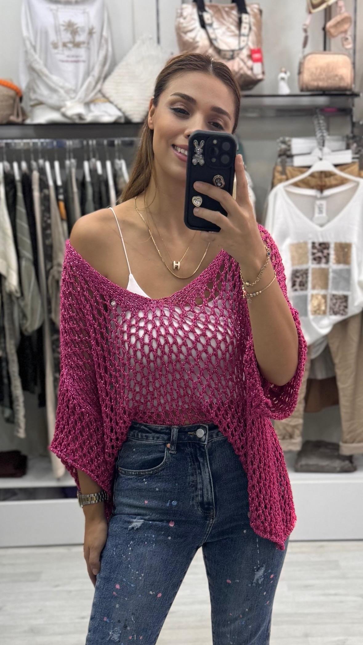  İthal Bluz File Pink
