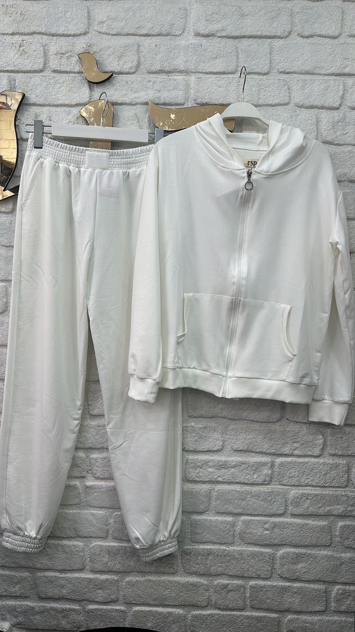  Sweat Fermuarlı Beyaz 