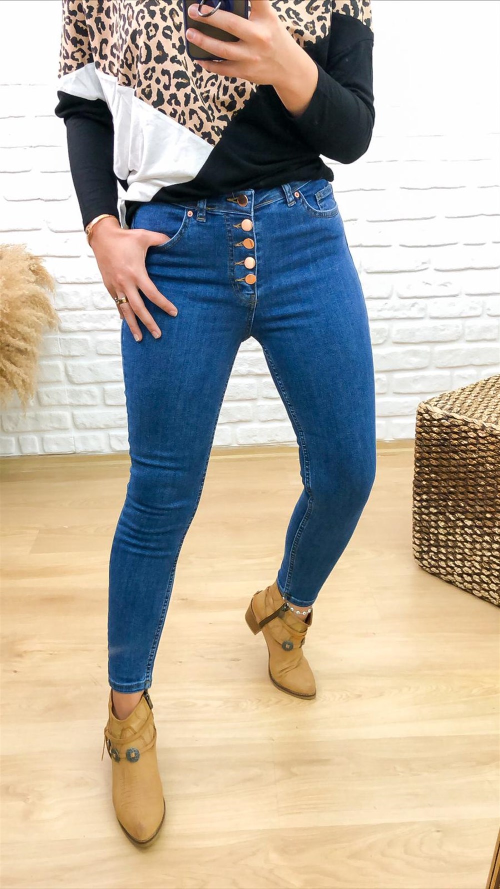 5 Düğmeli Dar Paça Jean