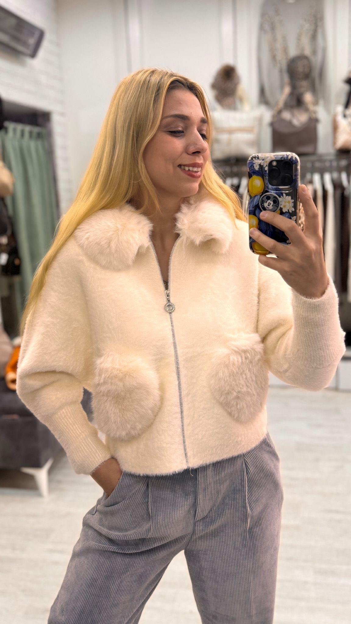 Angora Kürklü Hırka 