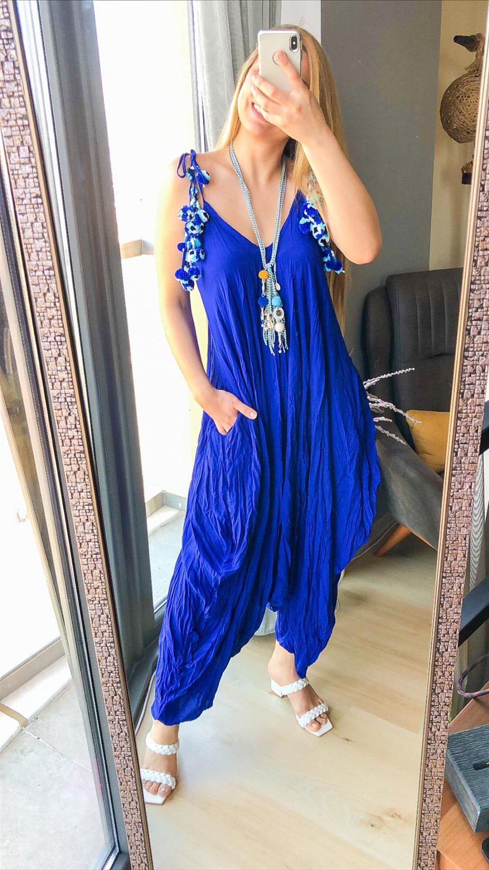 Askılı Mavi Tulum 