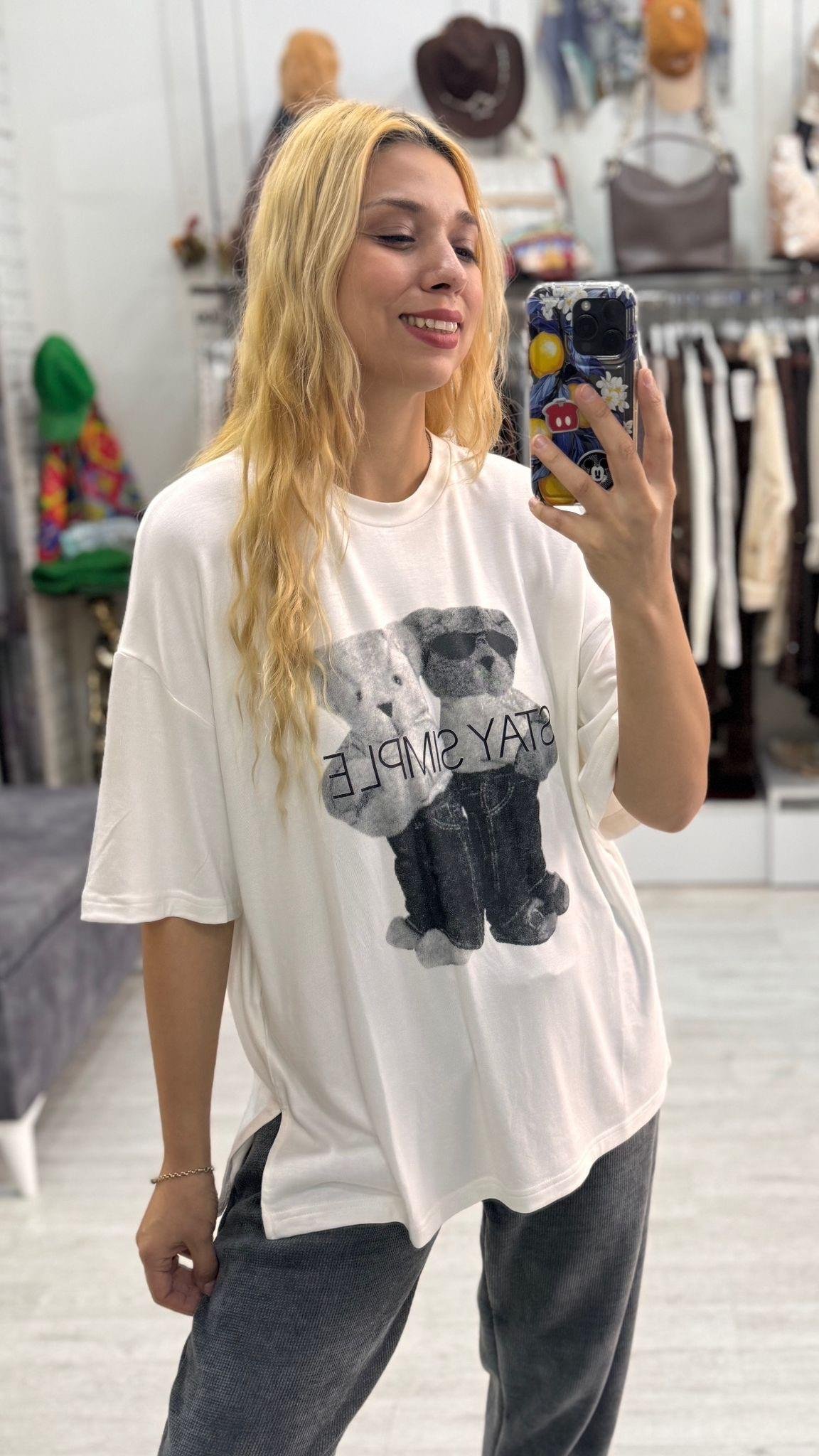 Ayıcıklı Boyfriend Tshirt
