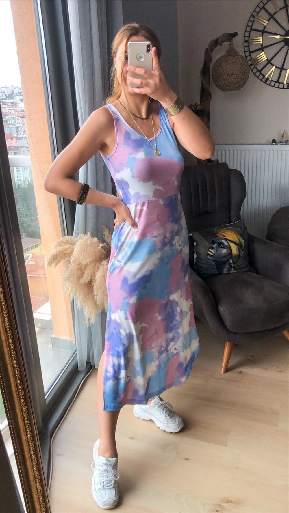 Batik Askılı Elbise