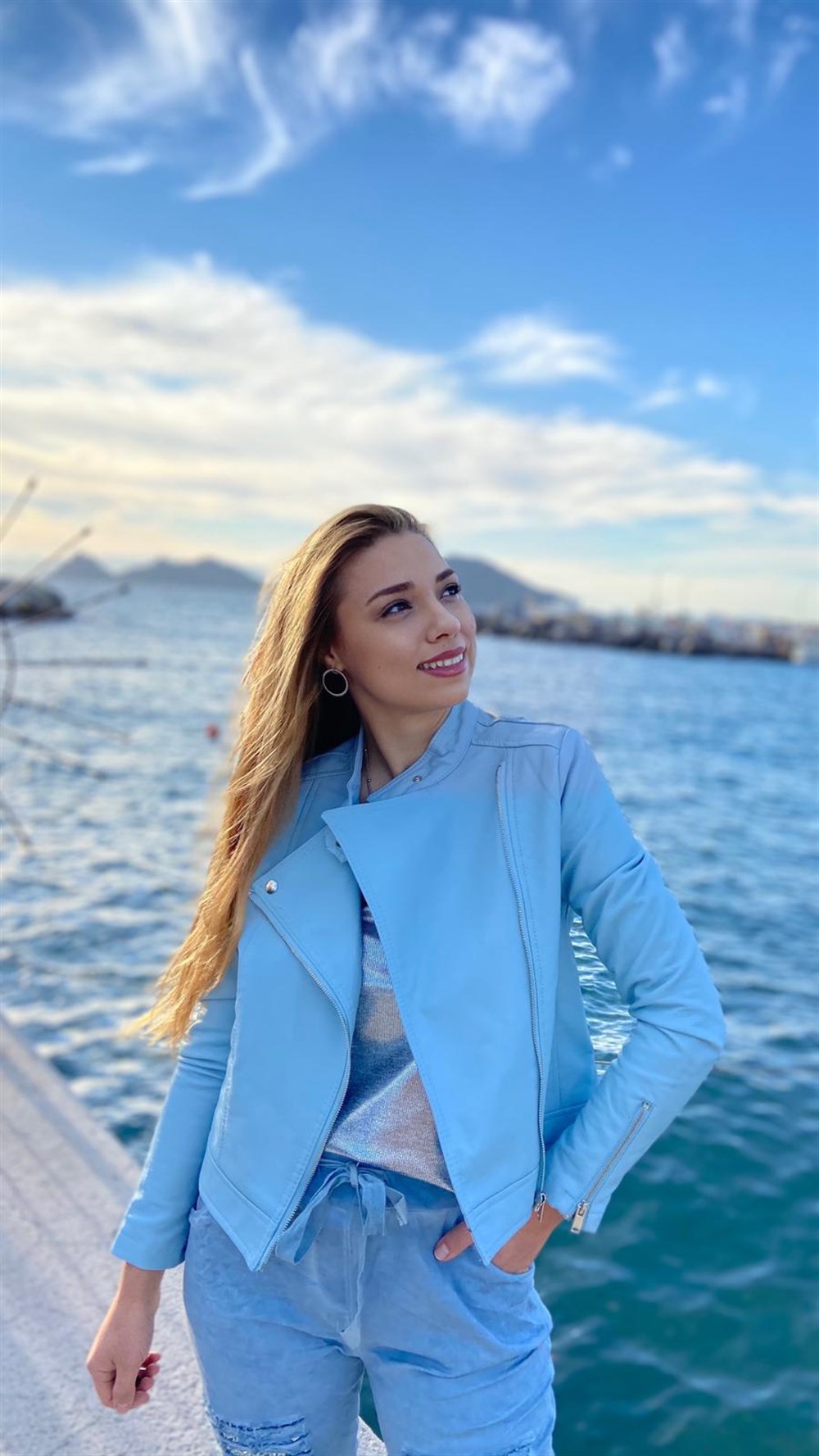 Bebe Mavi Deri Ceket