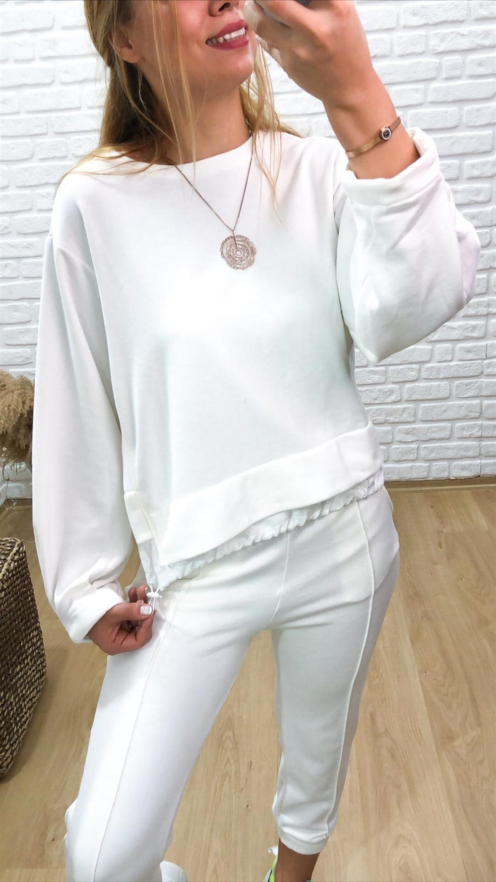 Beli Büzgülü Sweat