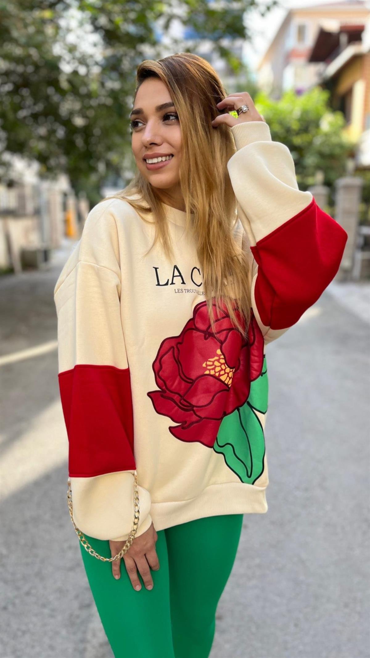 Deseli Sweatshirt Güllü