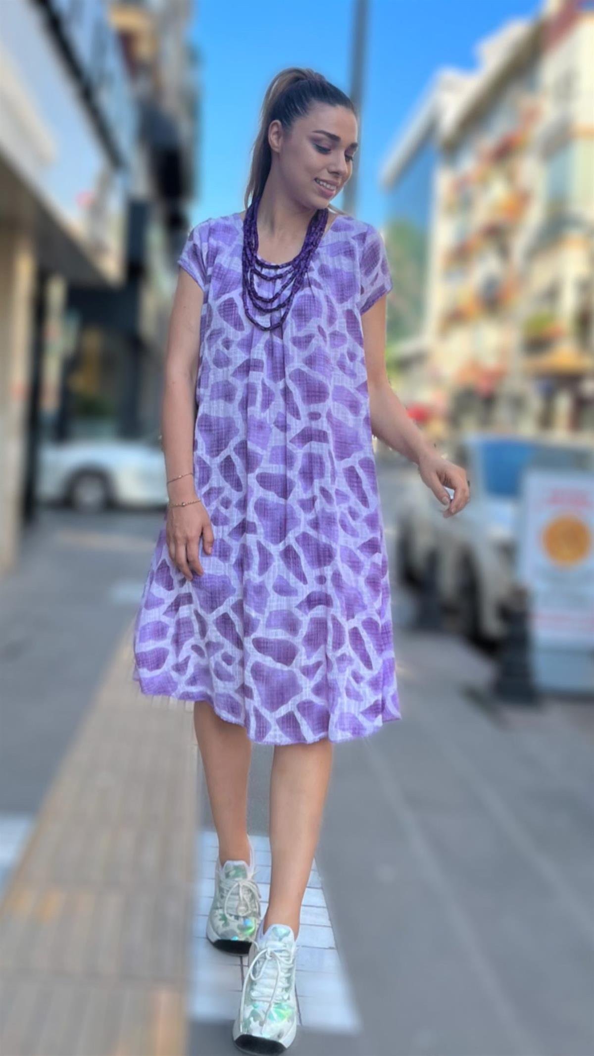 Desenli Elbise-4