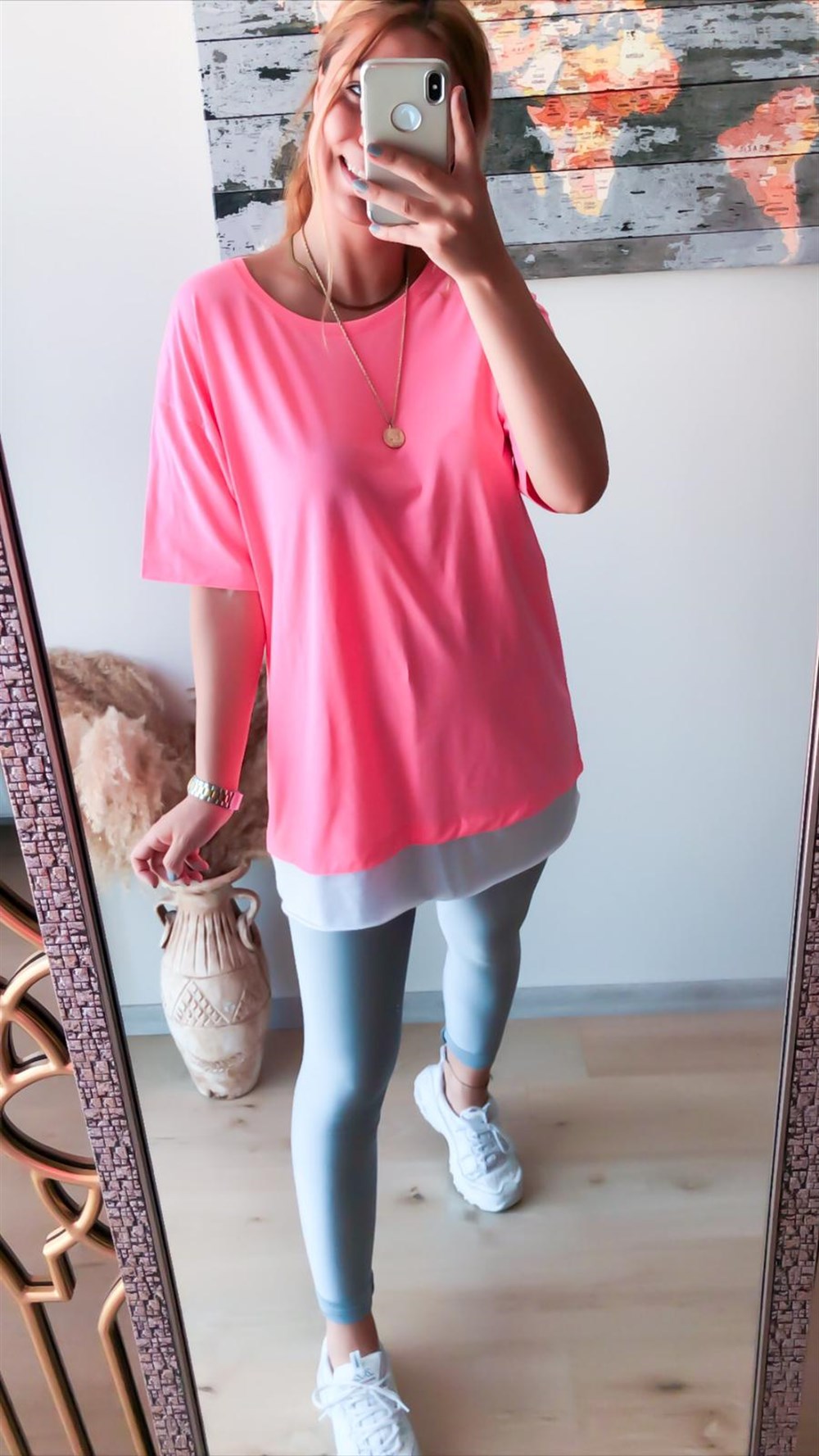 Eteği Beyaz Basic Tshirt