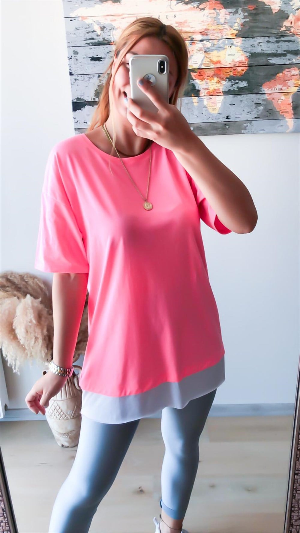 Eteği Beyaz Basic Tshirt