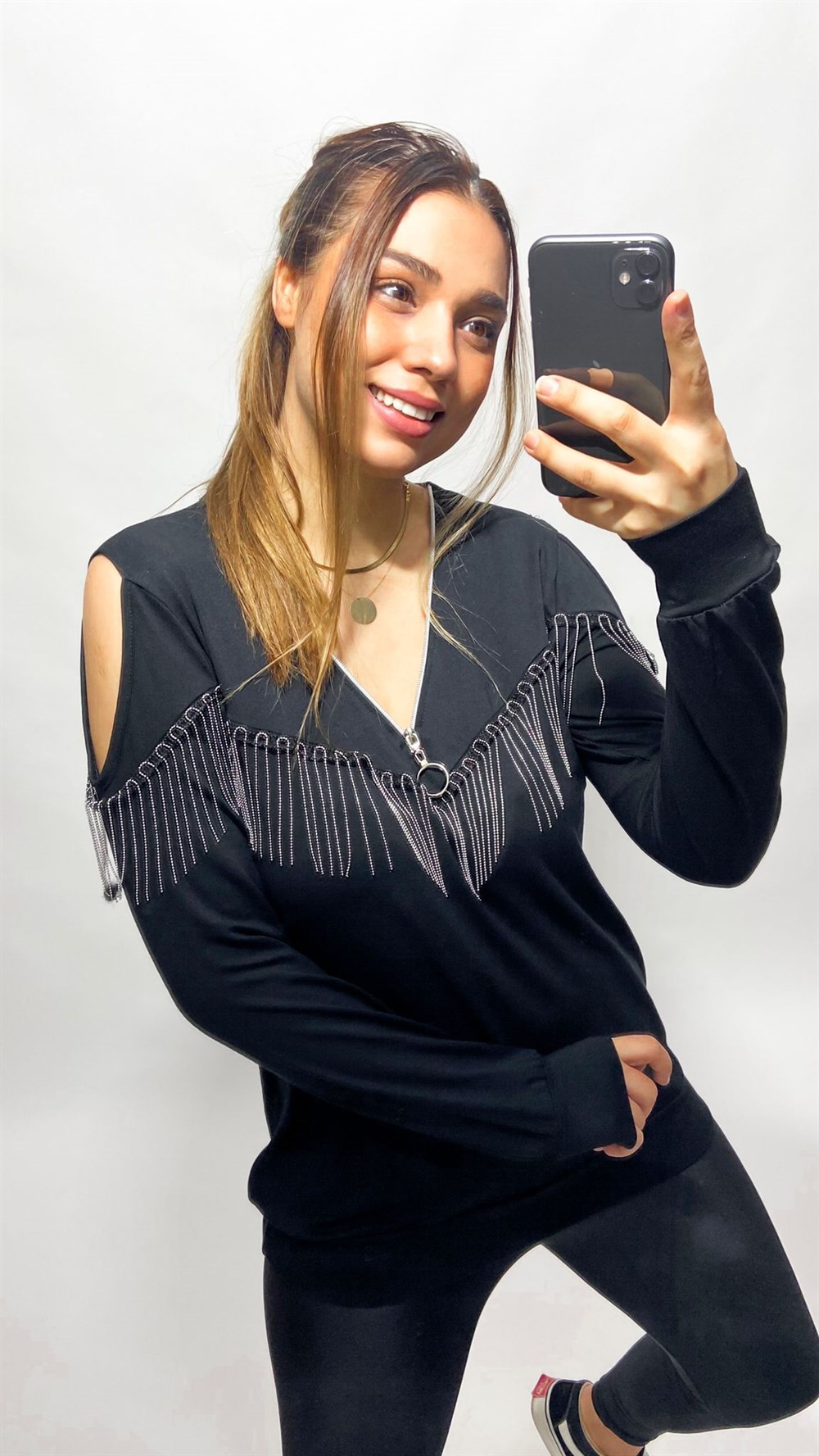 Fermuar Detaylı Bluz