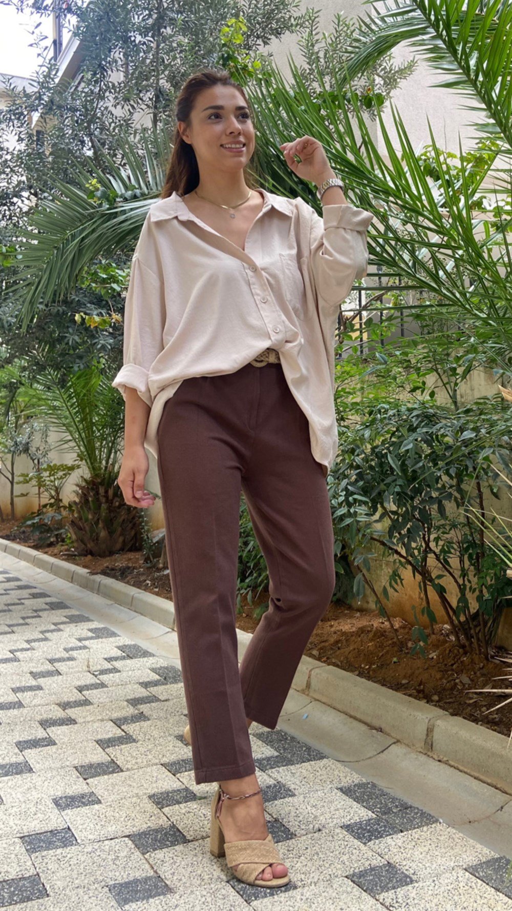 Hasır Kemerli Pantolon 