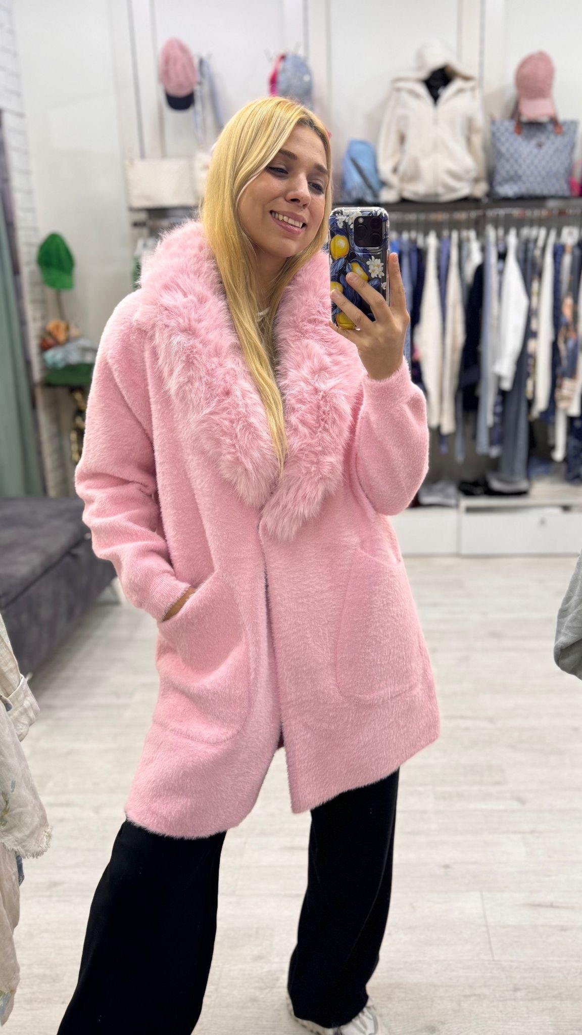 İthal Angora Hırka Kürklü