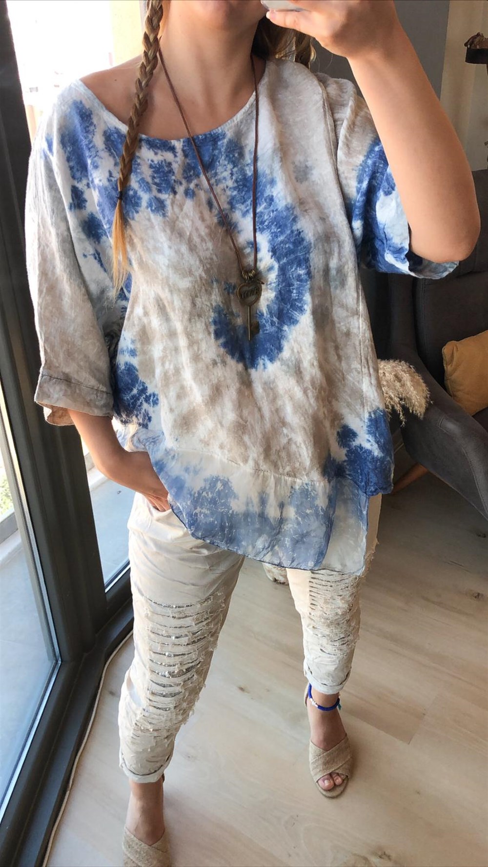 İthal Batik İpekli Bluz