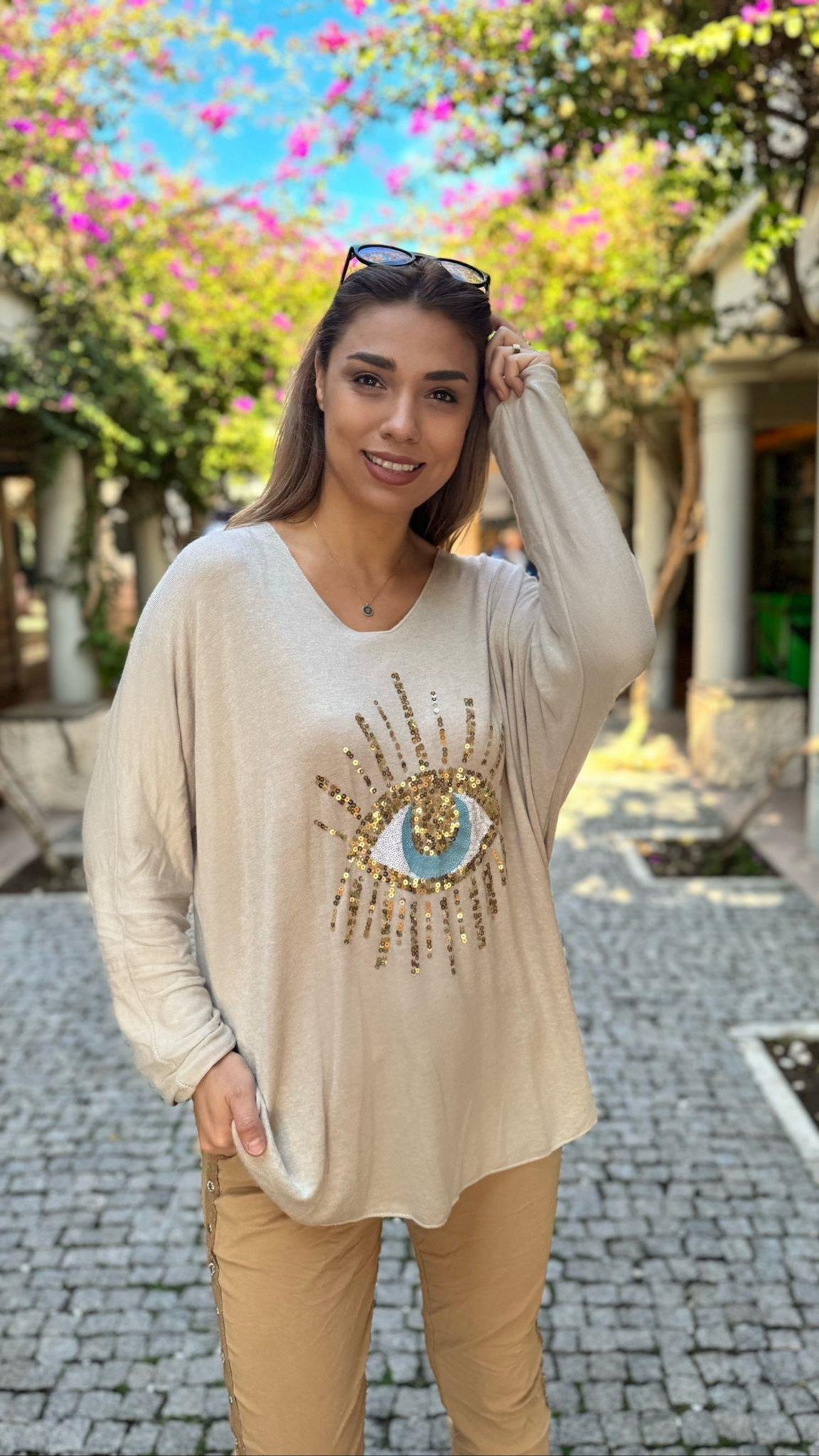 İthal Bluz Gözlü Pullu
