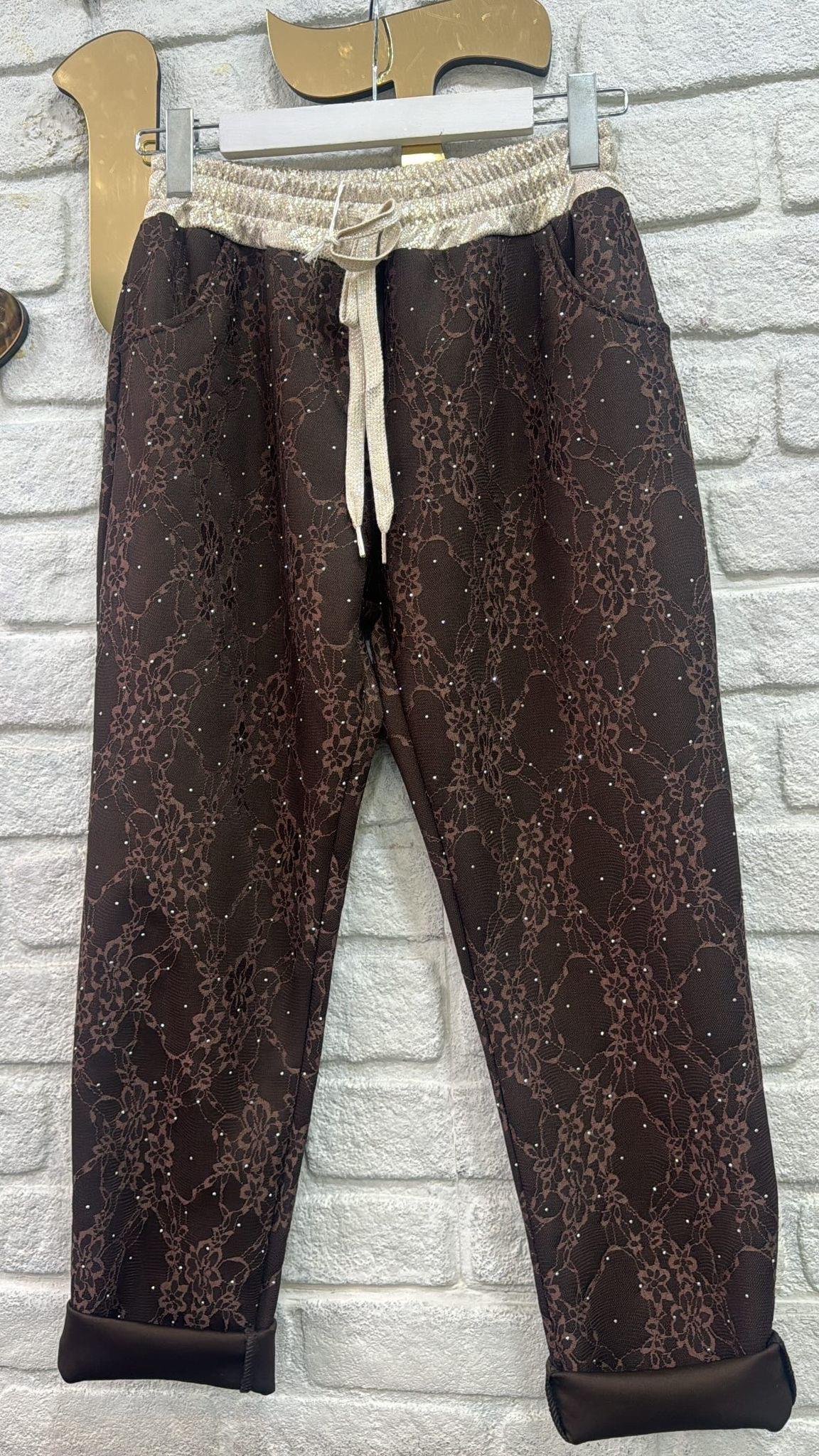 İthal Dantel Detay Pantolon 