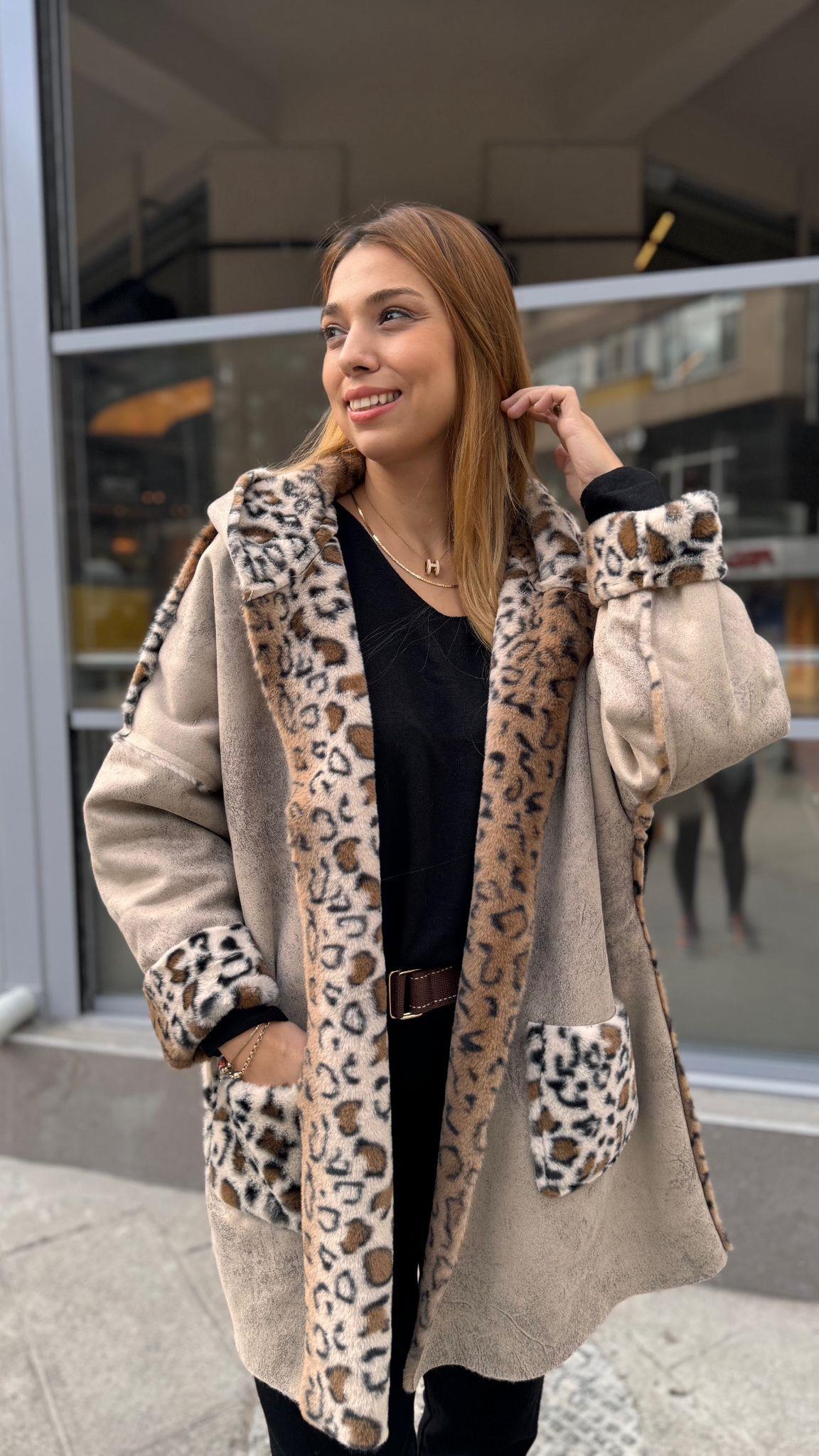 İthal Dişli Leopar Nubuk Kaban