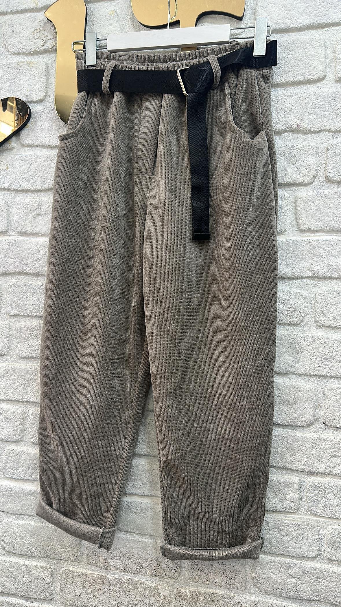 İthal Kadife Beli Lastikli Pantolon 