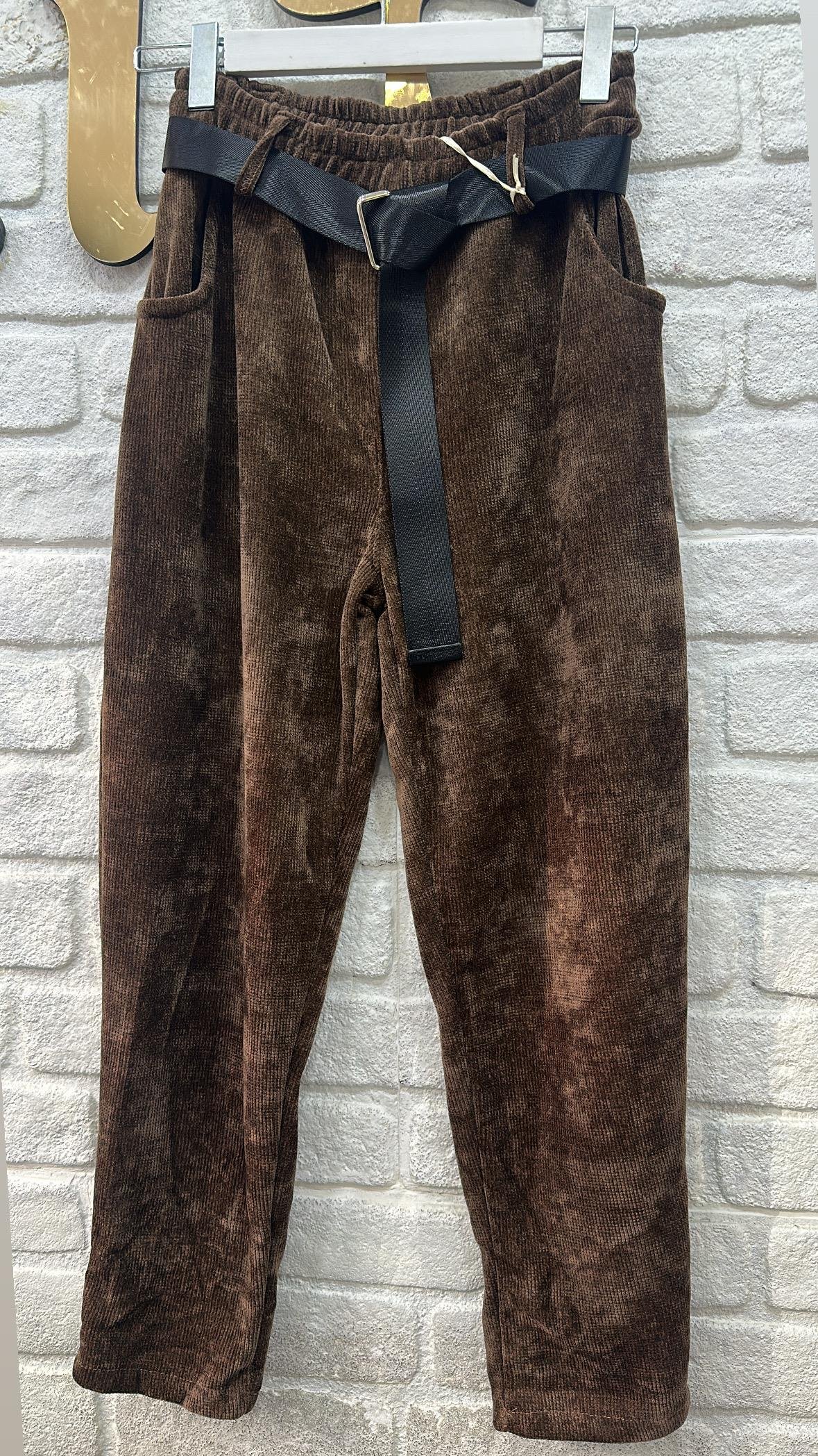 İthal Kadife Beli Lastikli Pantolon 