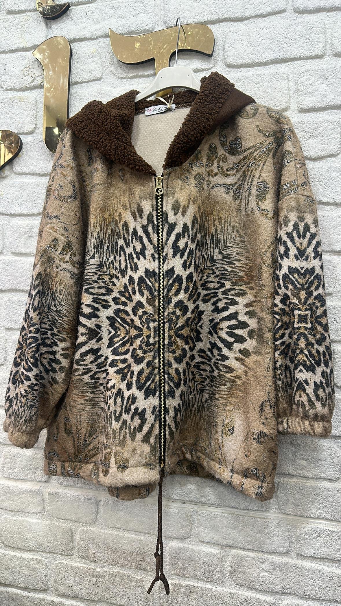 İthal Leopar Detayli Ceket 