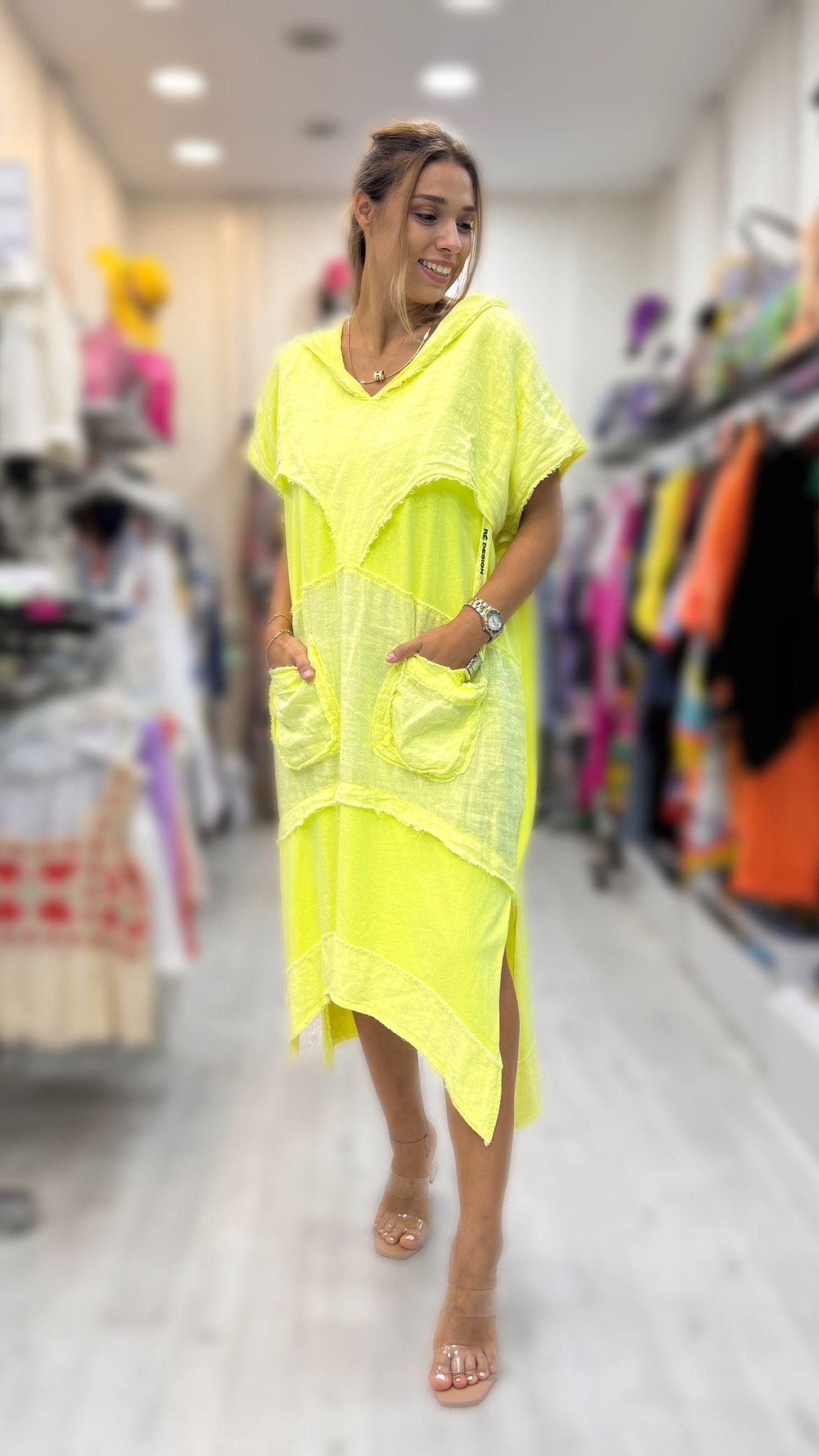 İthal Neon Tasarım Elbise 