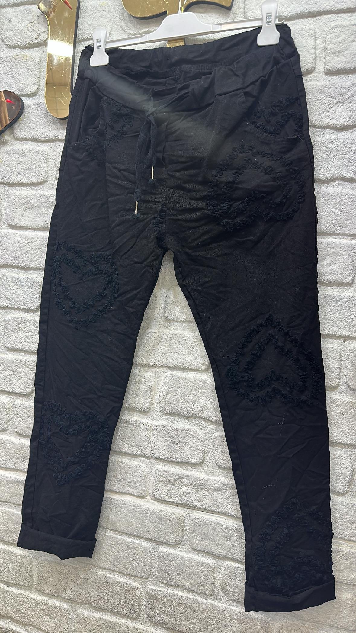 İthal Pantolon Kalp Desen