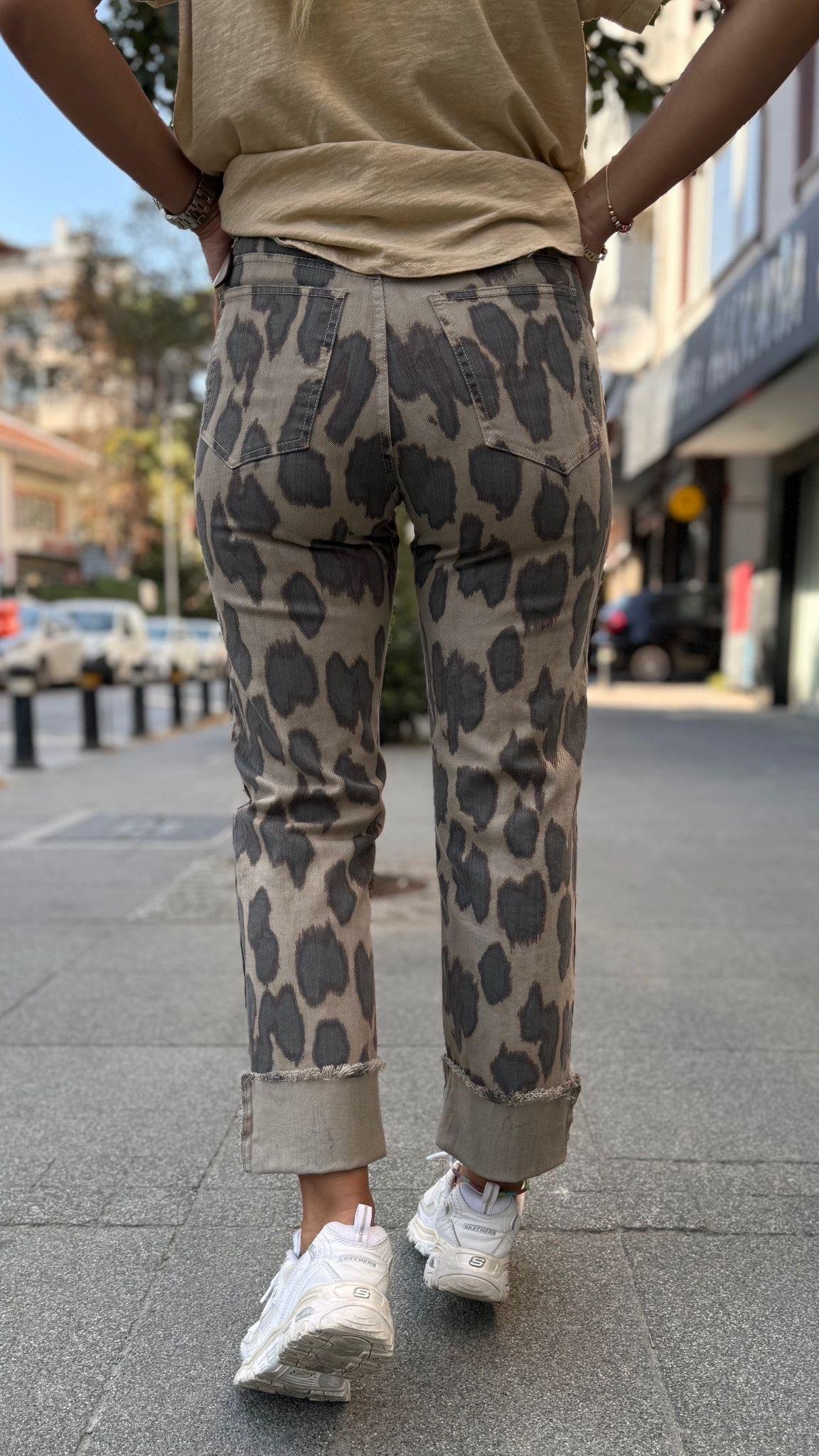 İthal Pantolon Leopar Desen