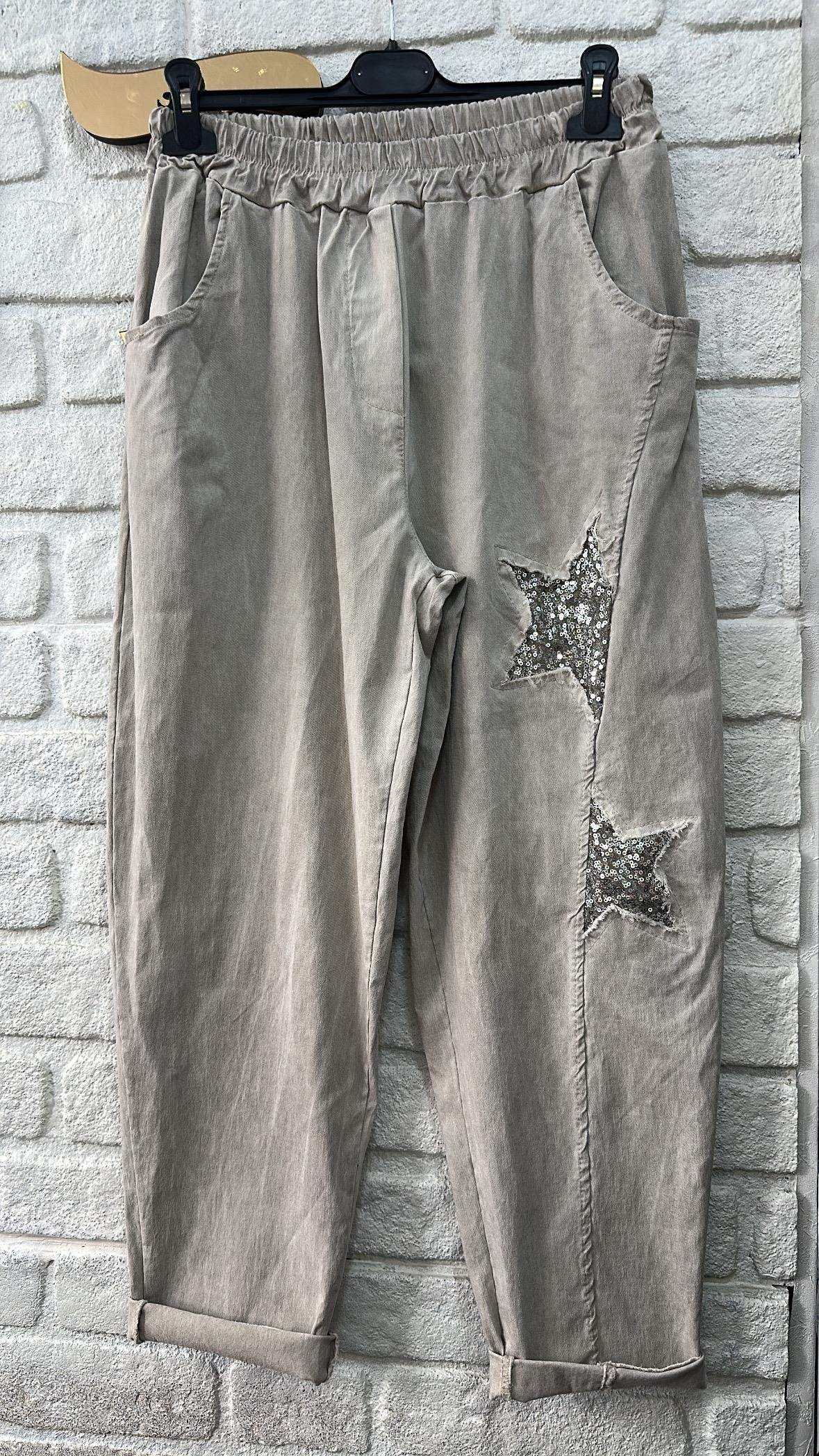 İthal Pantolon Yıldız Detayli